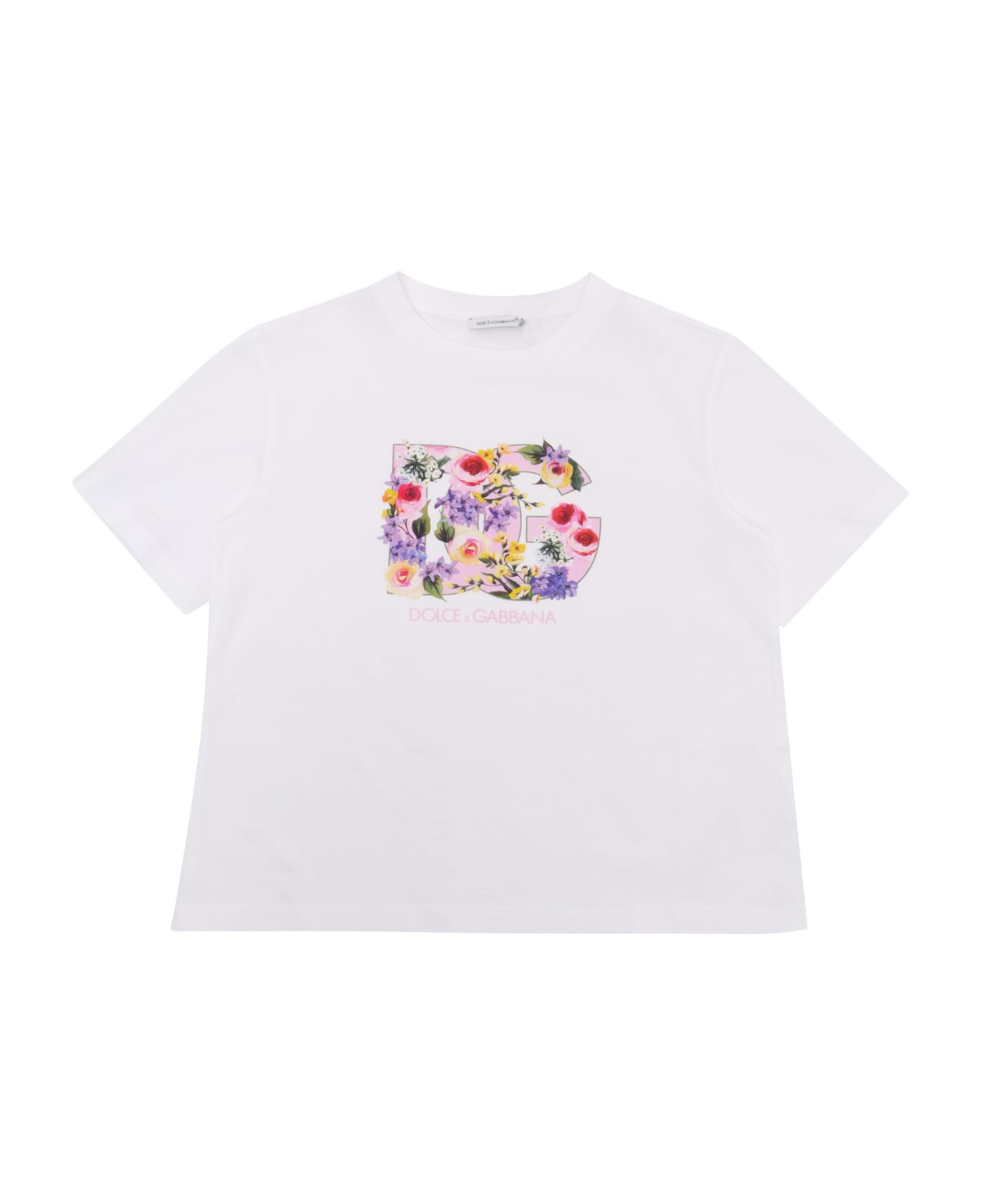 Dolce & Gabbana Whit T-shirt With Logo - WHITE