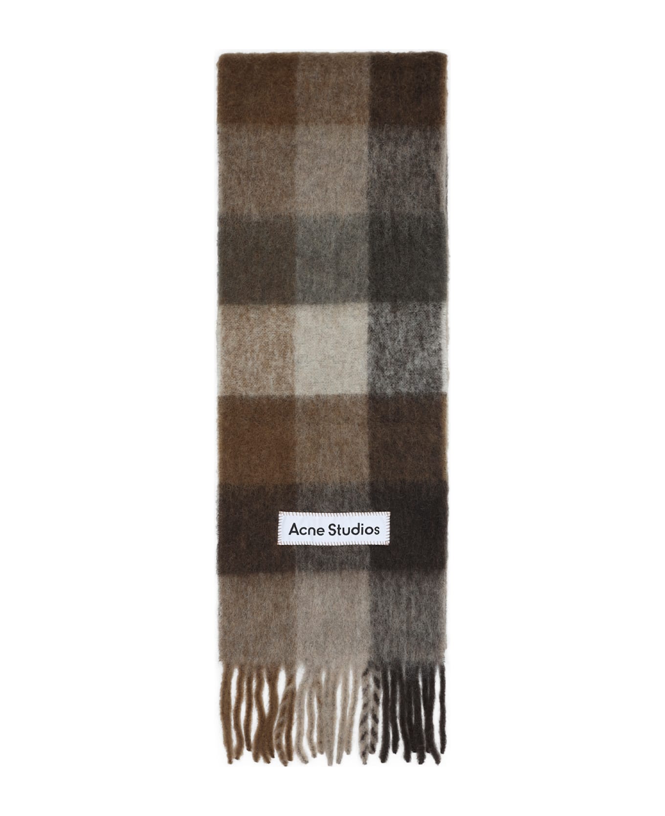 Acne Studios Alpaca Scarf - Dtj Dark Brown White
