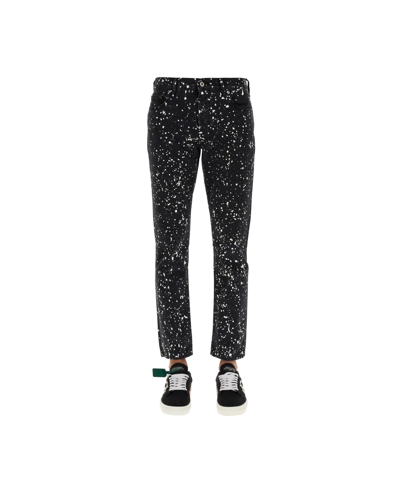 Off-White Jeans With Paint Splatters - BLACK