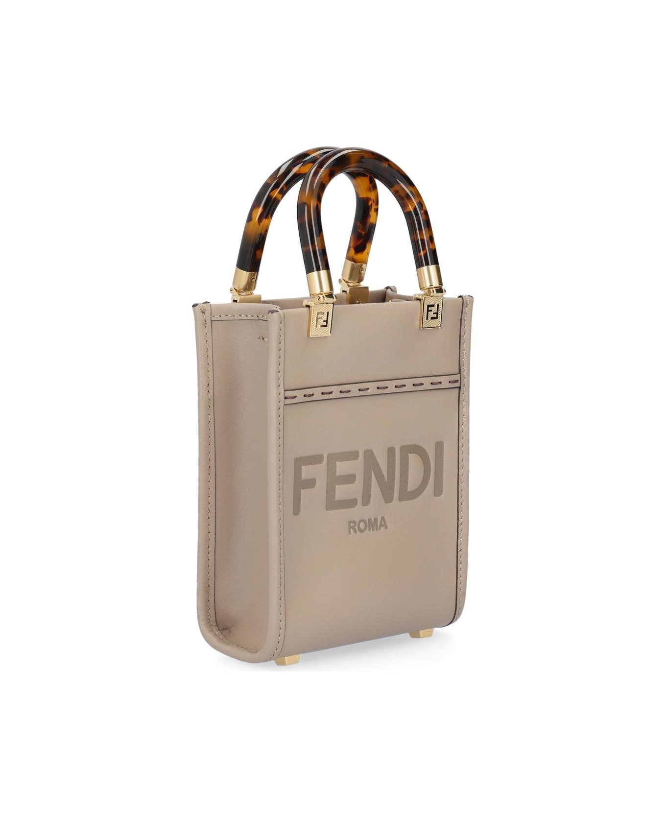 Fendi Sunshine Logo Debossed Mini Tote Bag