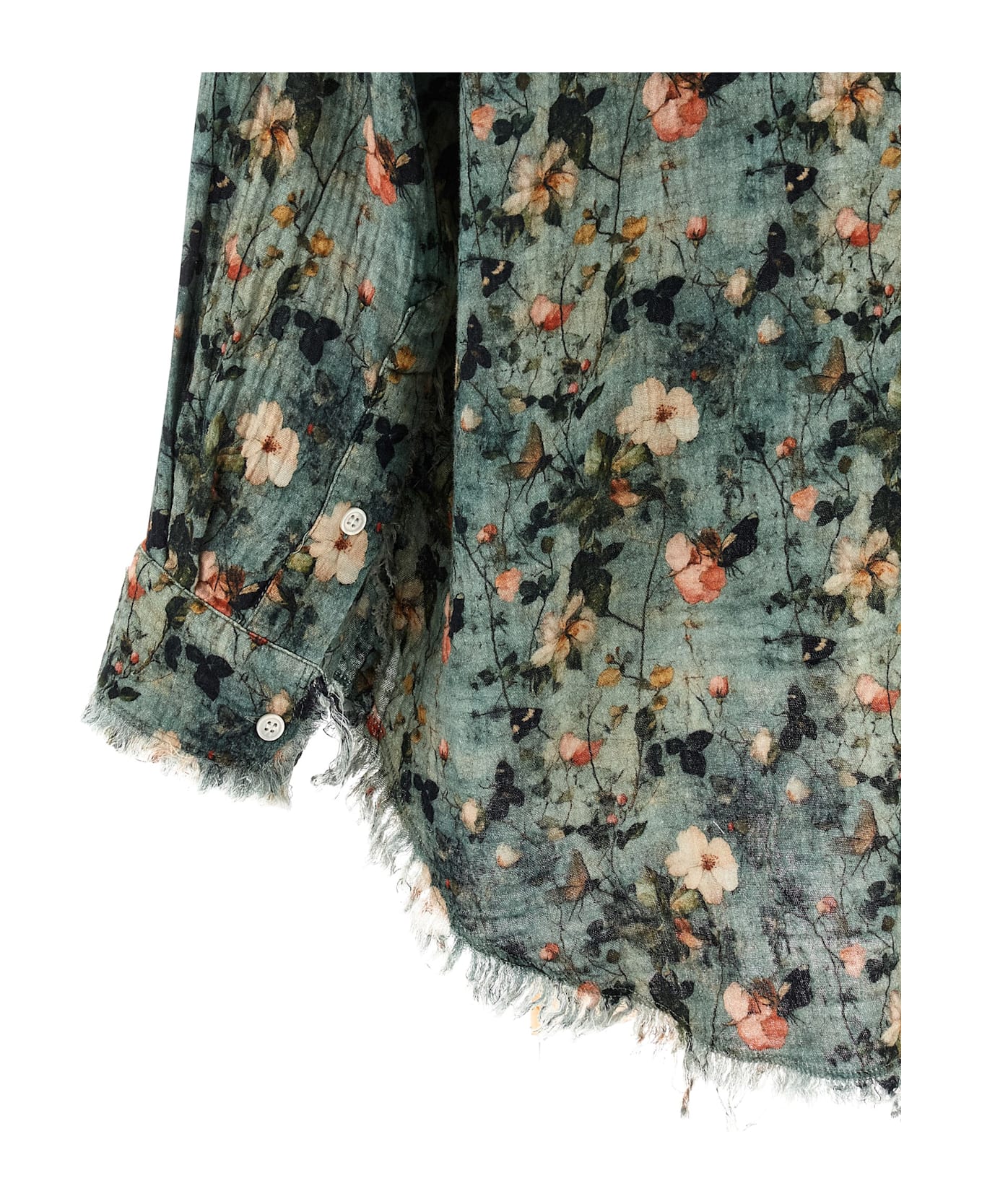 R13 Floral Ruffle Shirt - Multicolor