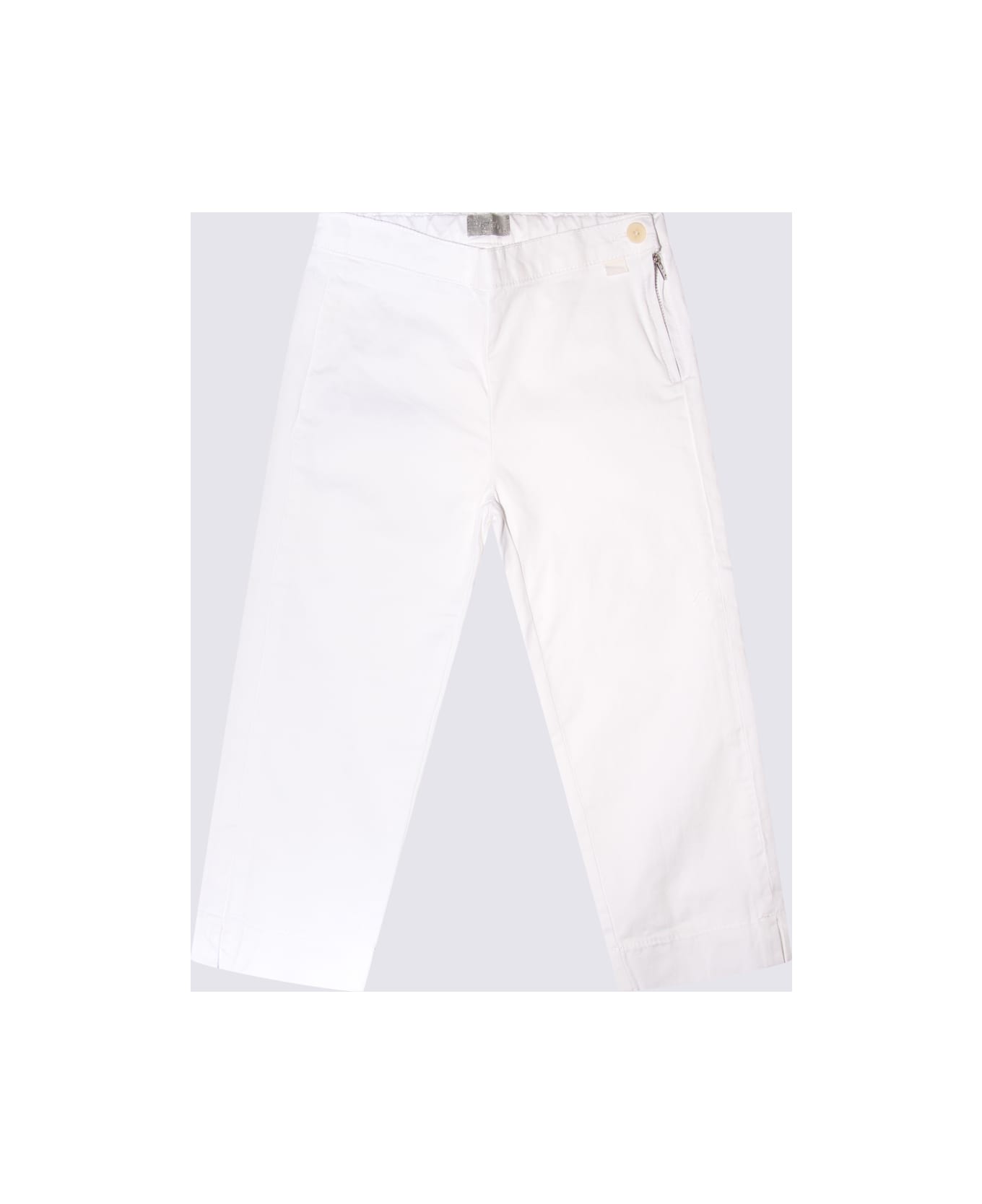 Il Gufo White Cotton Pants - White ボトムス