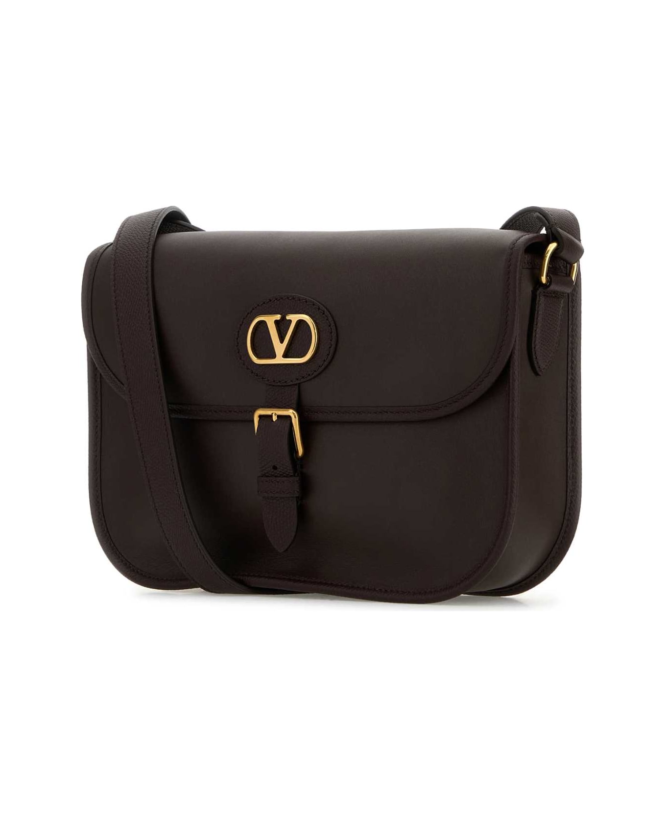 Valentino Garavani Chocolate Leather Antibes Crossbody Bag - OAKBROWN