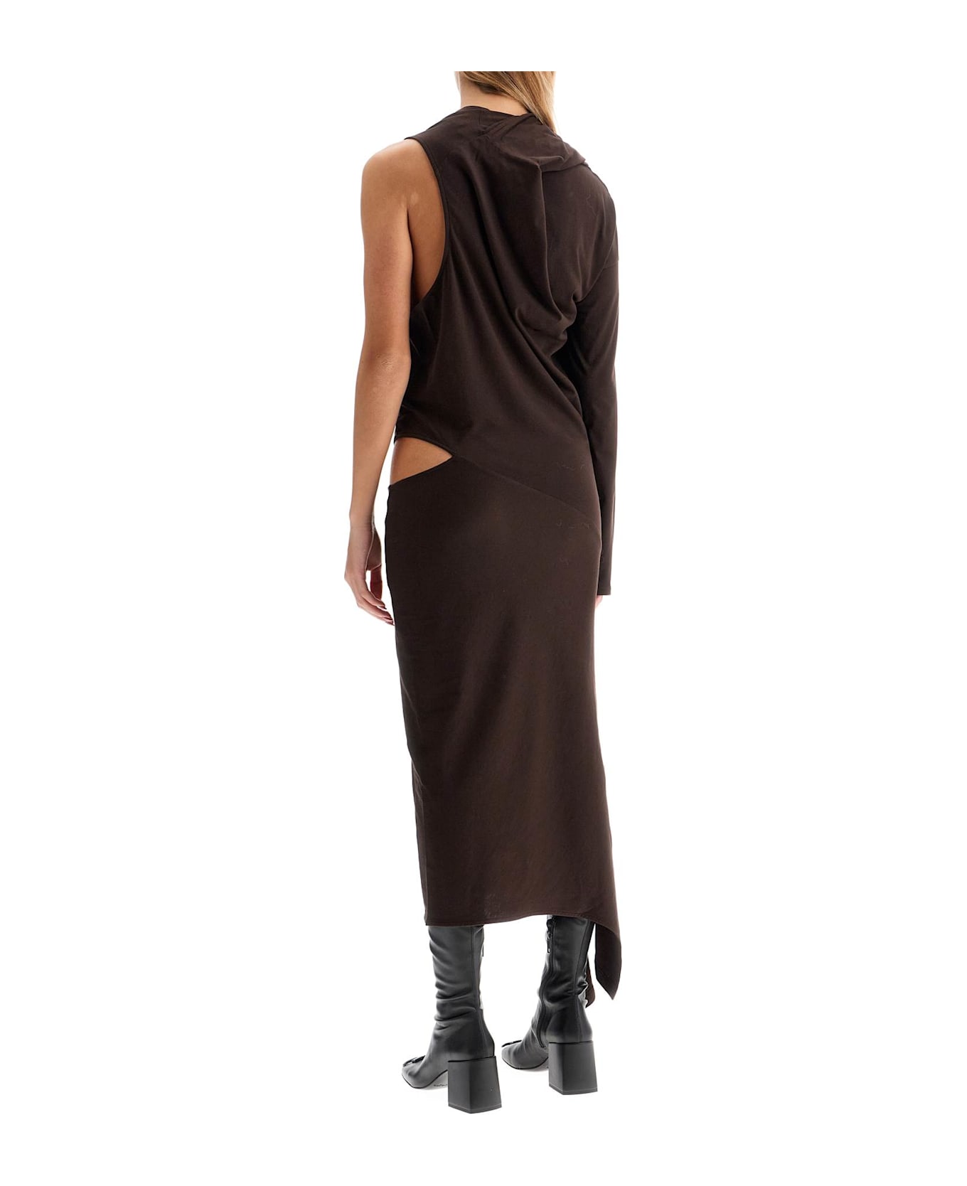 Courrèges Brown One-shoulder Dress With Cut-out - CHOCOLATE (Brown)