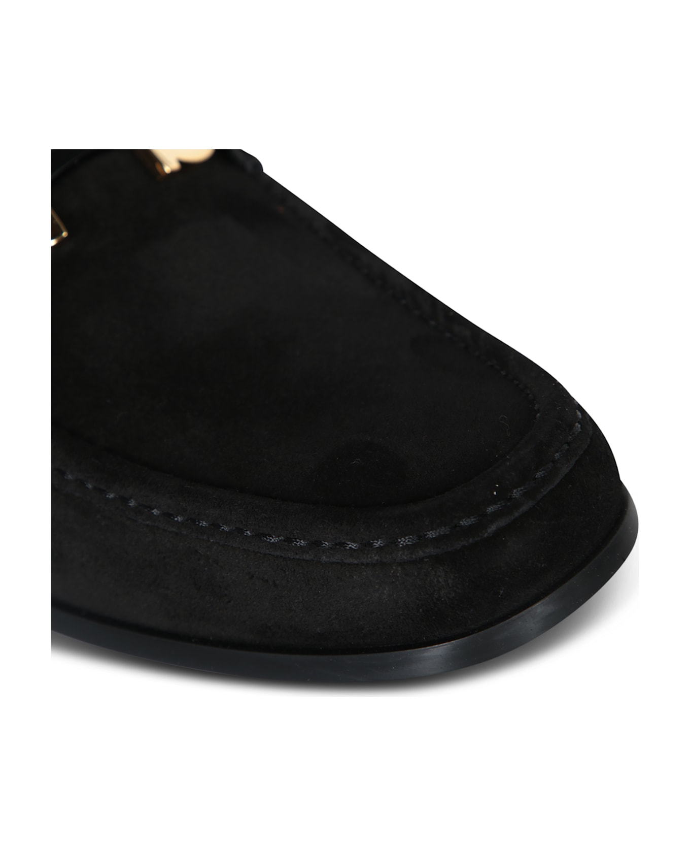 Ferragamo Grandioso Black Suede Loafer - Black