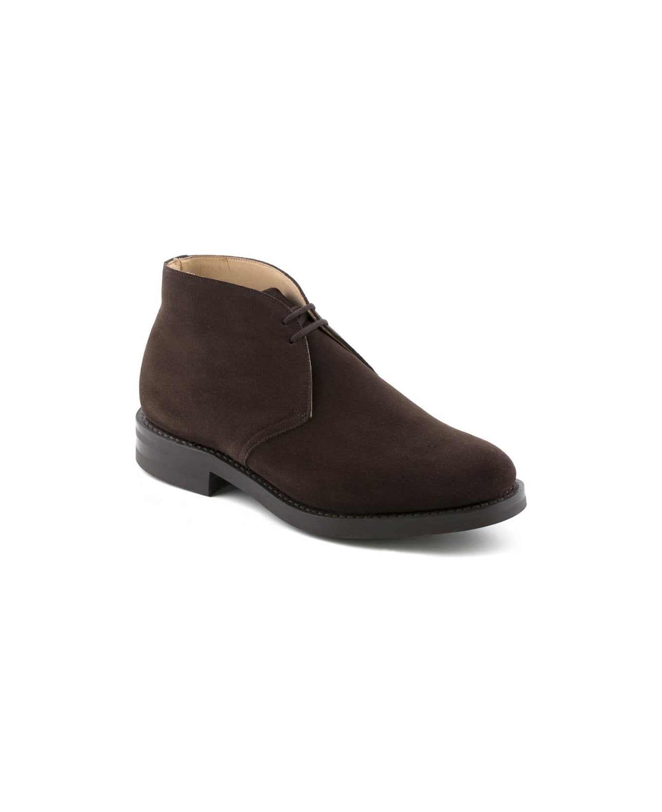 Church's Brown Suede Boot (rubber Sole) - Marrone