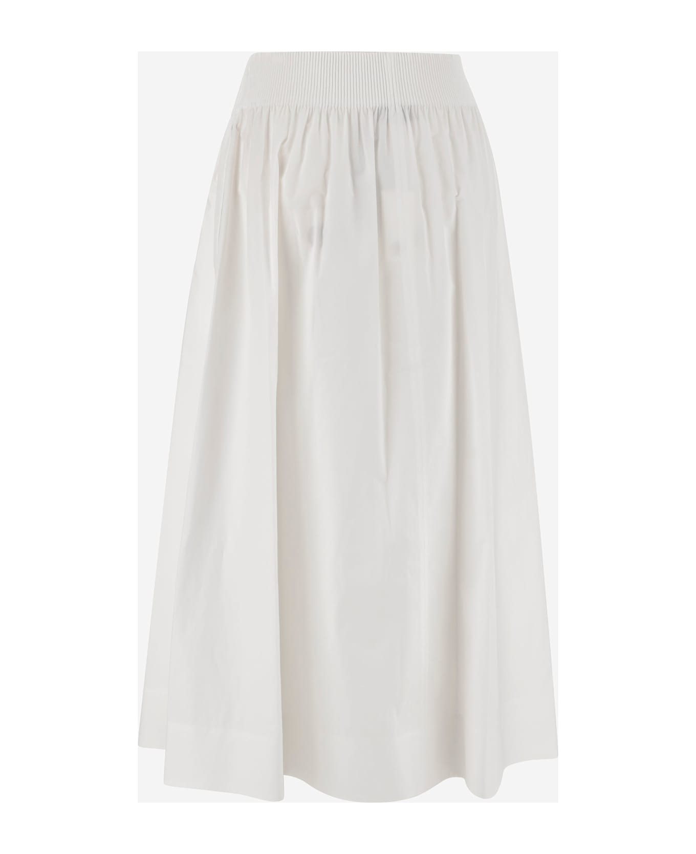Tory Burch White Poplin Skirt - Bianco
