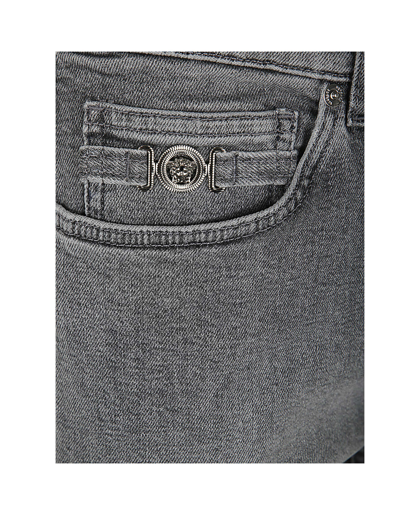 Versace Pant Denim Denim Black Wash S.stone Wash Gray - Mid Grey