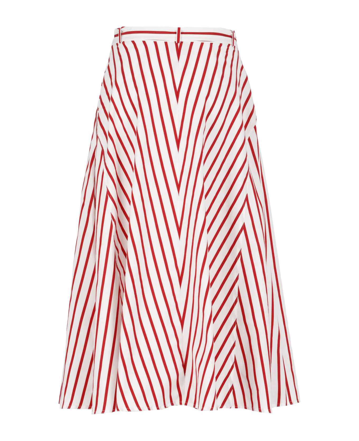 Ralph Lauren Cotton Striped Skirt - Red