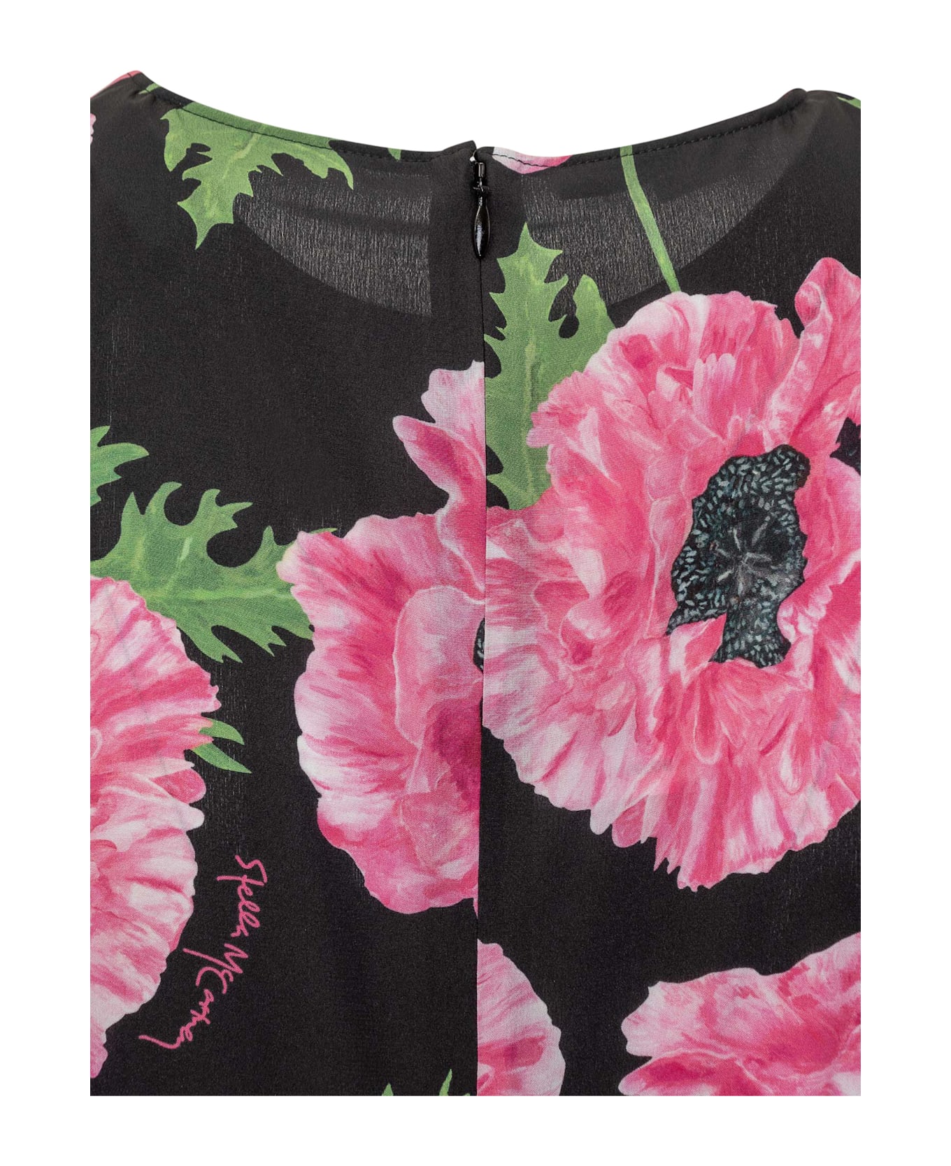Stella McCartney Flower Printed Short-sleeve Dress - PINK/BLACK