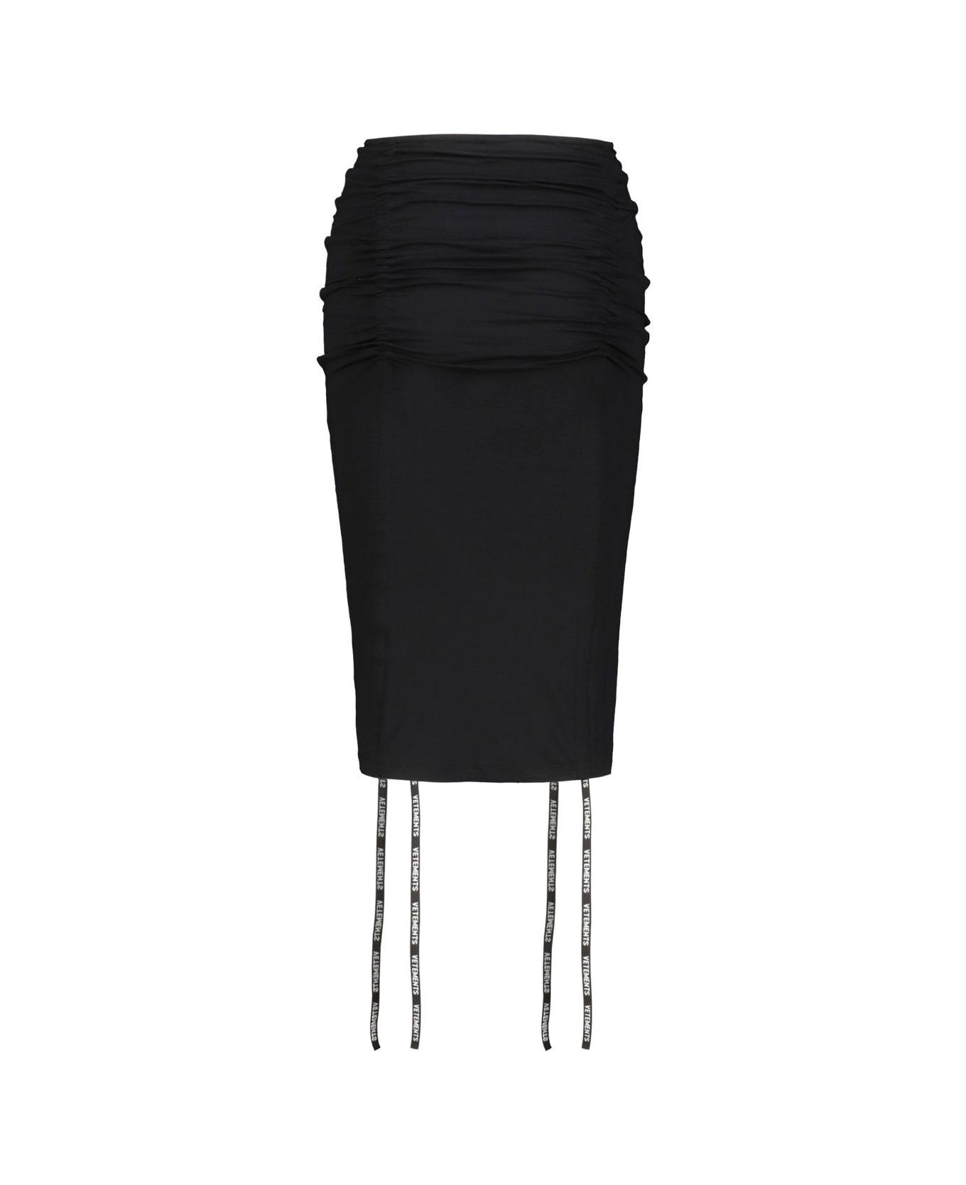 VETEMENTS Gathered Jersey Skirt - Black