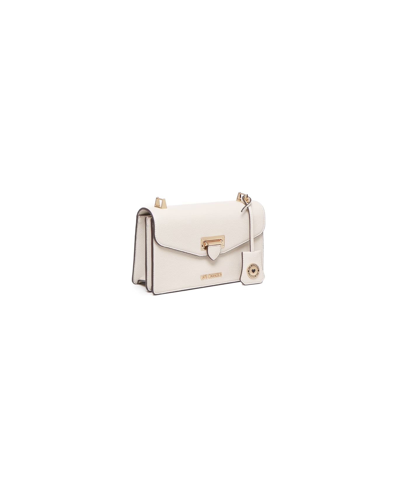 Love Moschino Shoulder Bag With Logo Plaque - White ショルダーバッグ