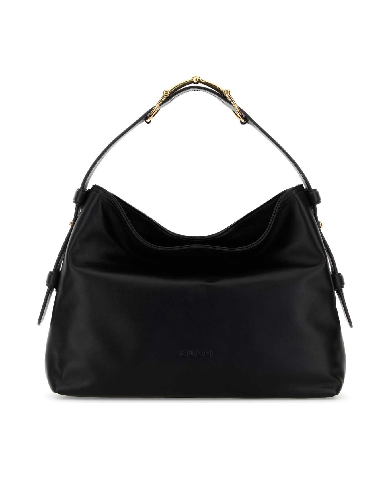 Gucci Black Leather Medium Gucci Beatrix Shopping Bag - NERO