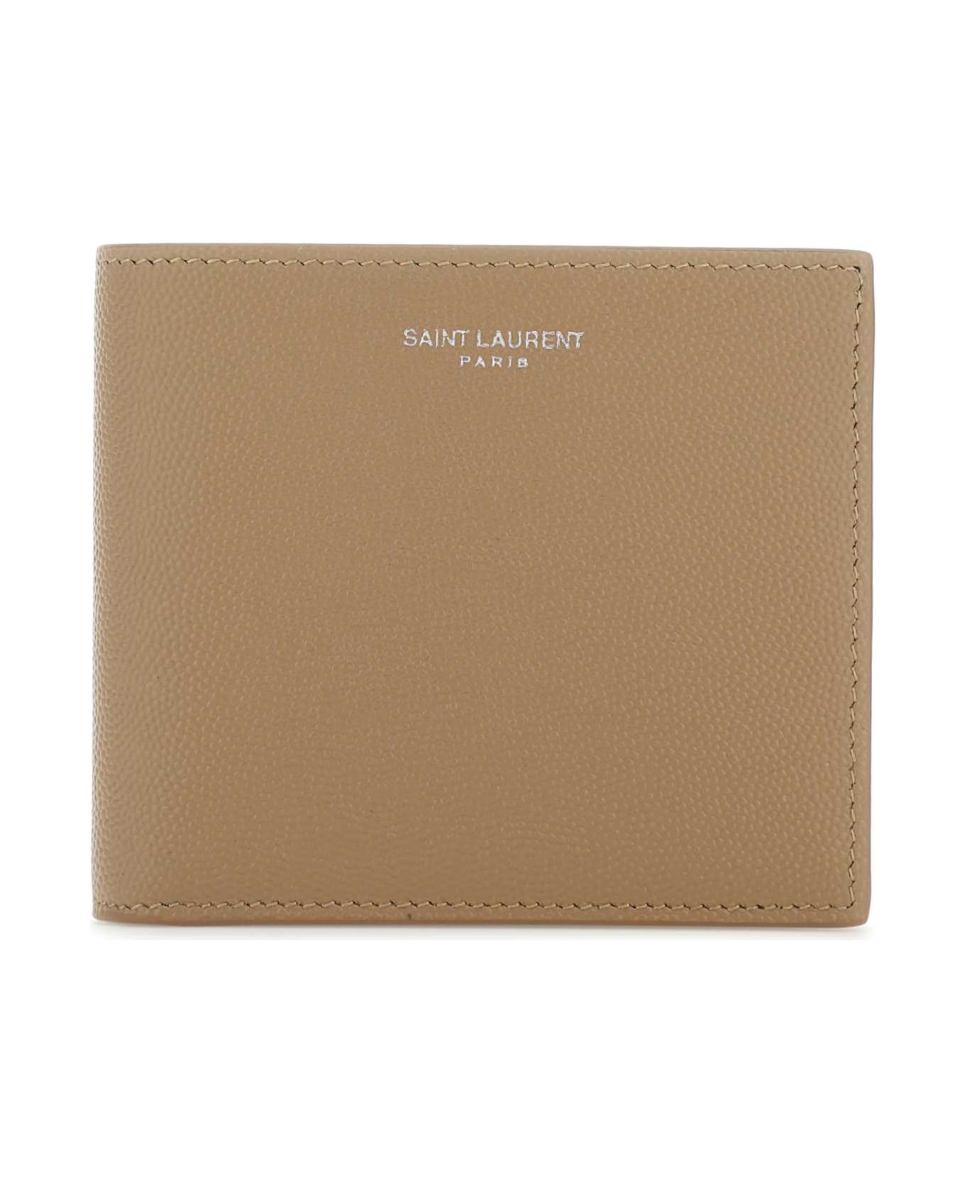 Saint Laurent Beige Leather Wallet - Brown