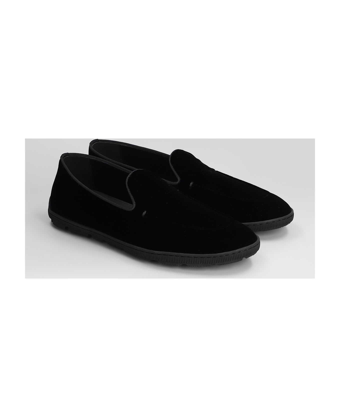 Giorgio Armani Sneakers In Black Velvet - black