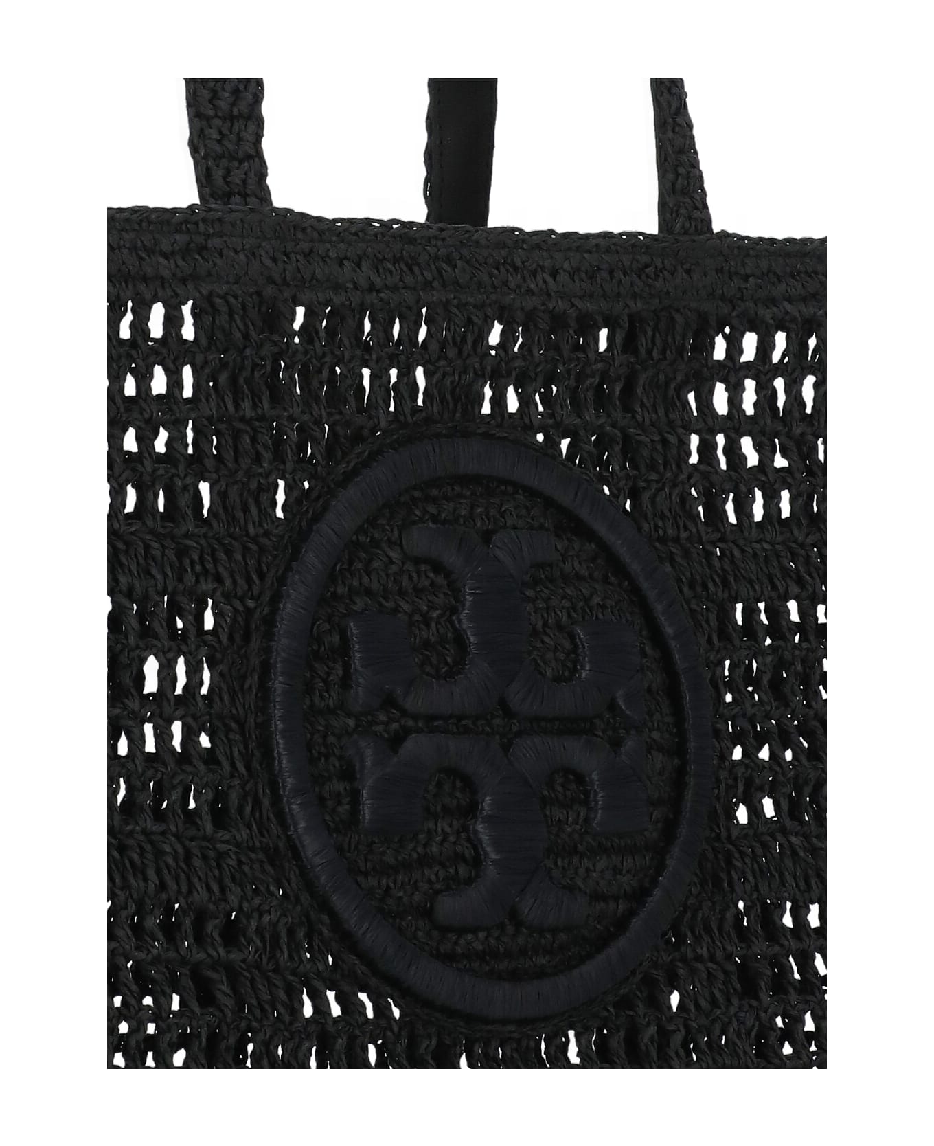 Tory Burch Ella Hand-crocheted Small Tote Bag - Black