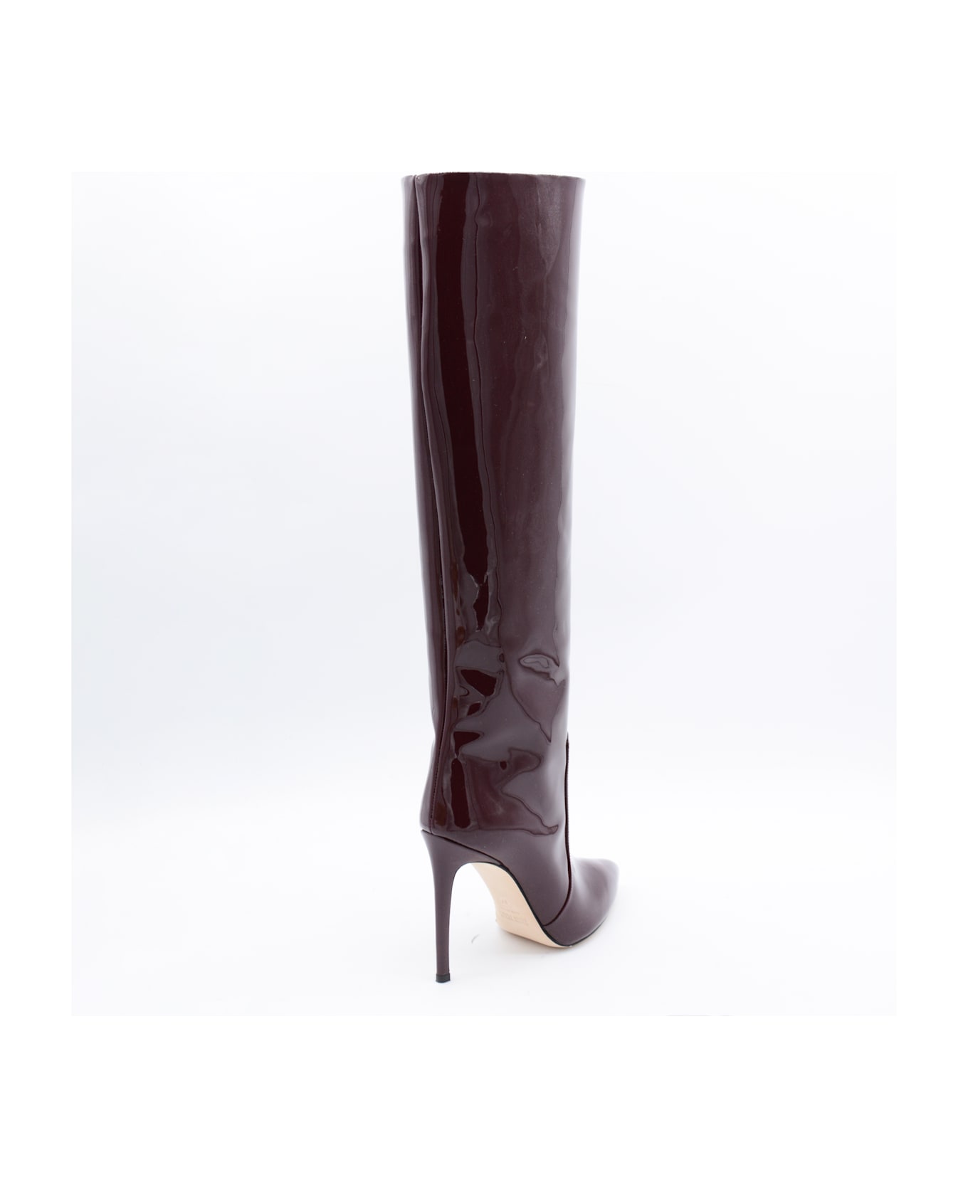 Paris Texas Dark Red Leather Boots - PINOT NOIR