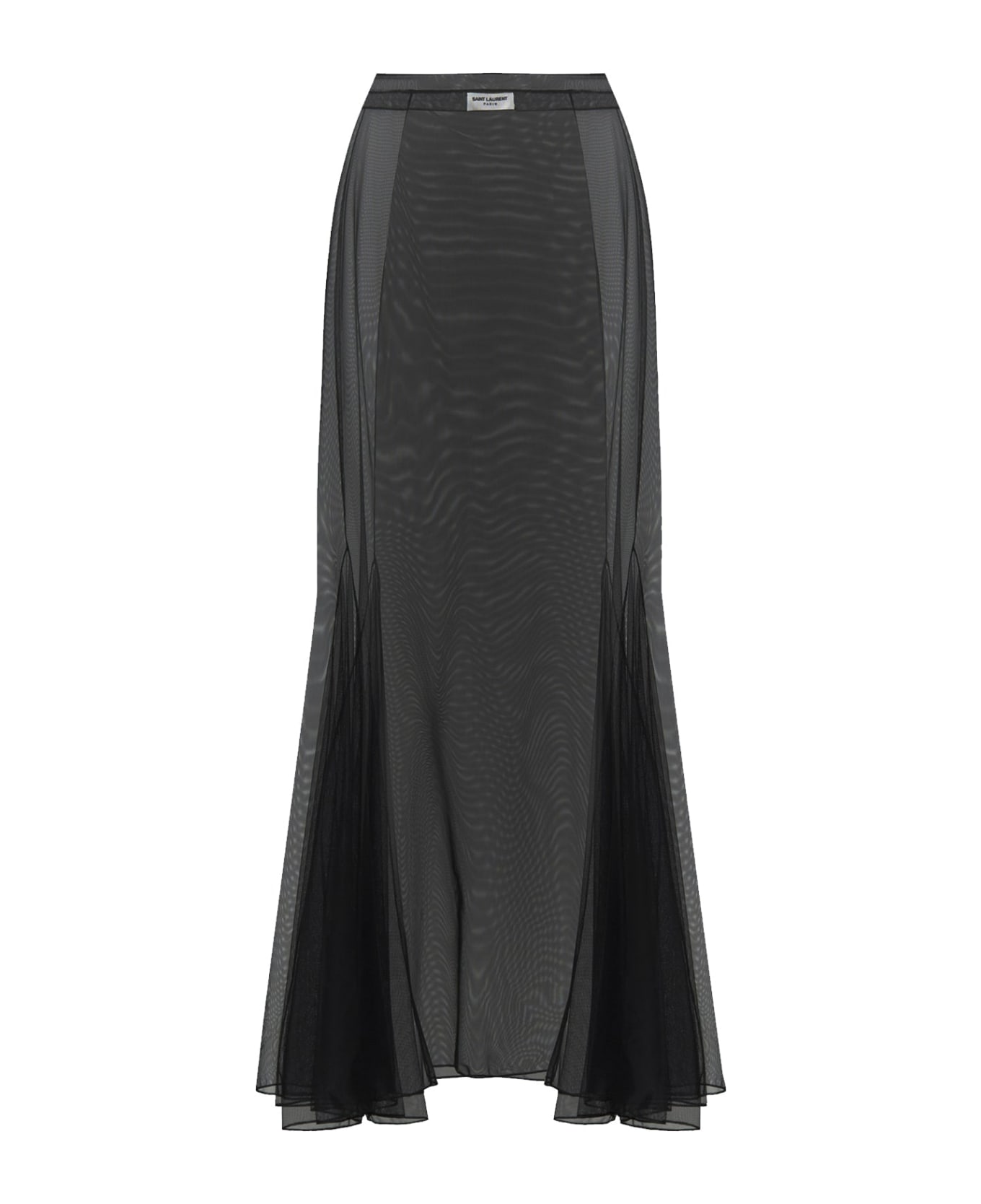 Saint Laurent Tulle Midi Skirt - Black