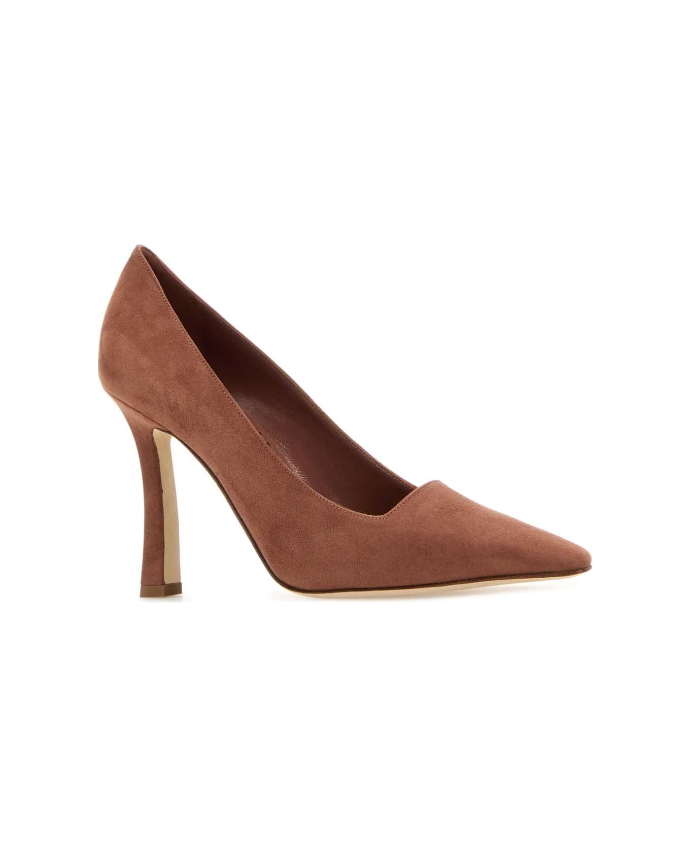 Manolo Blahnik Dark Pink Suede Moira Pumps - MBRW