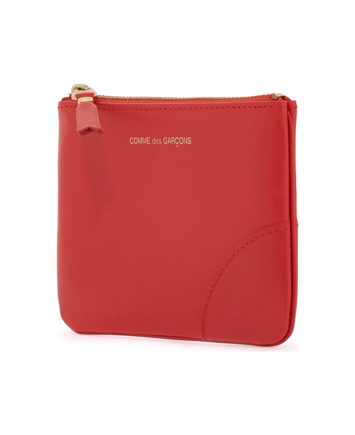 Comme des Garçons Wallet Small Smooth Leather Pouch - ORANGE (Orange)