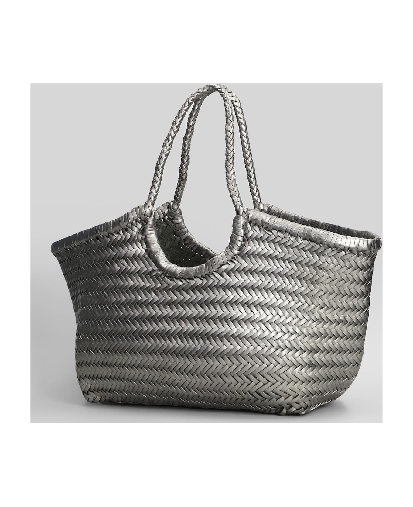 Dragon Diffusion Nantucket Basket Big Tote In Gunmetal Leather - Gunmetal