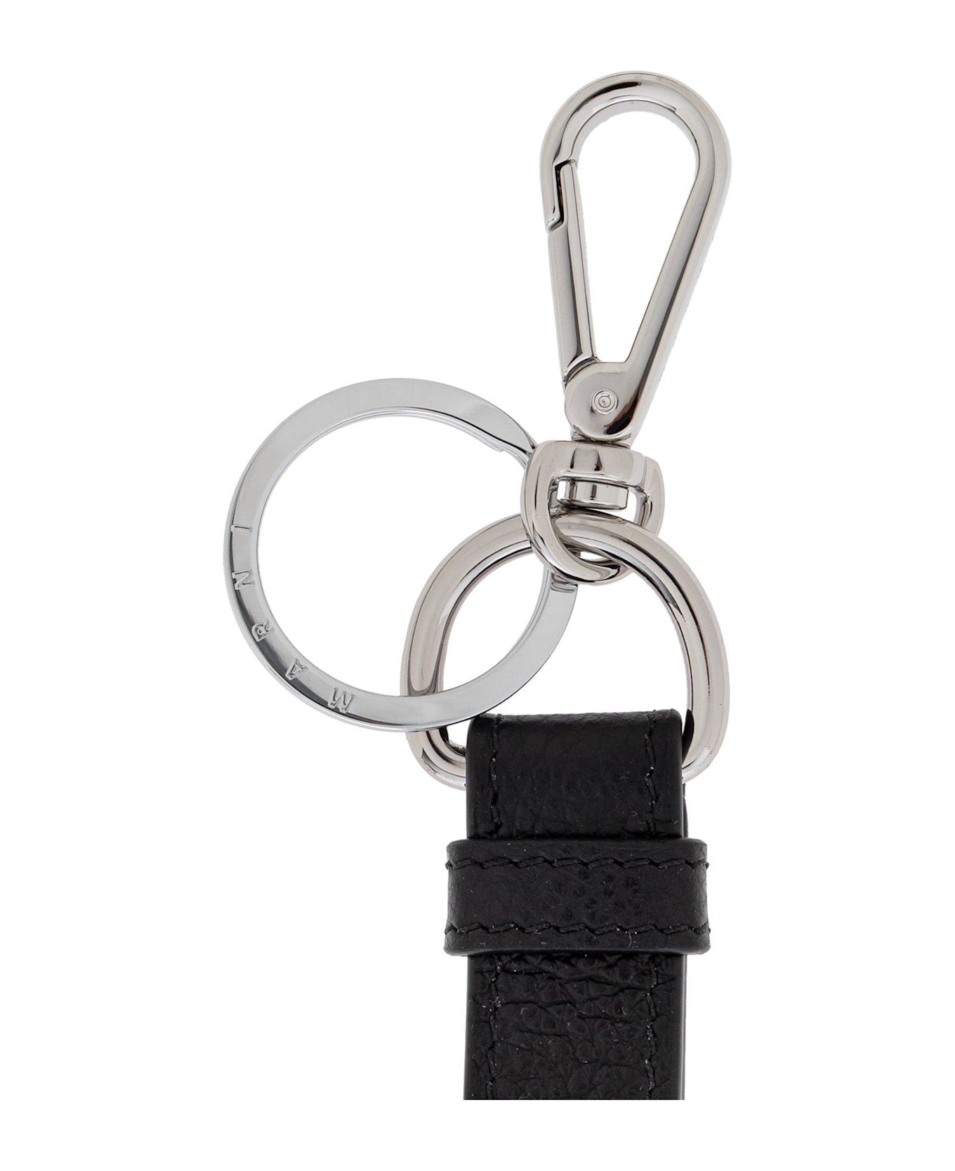 Marni Logo Embroidered Keyring - Black