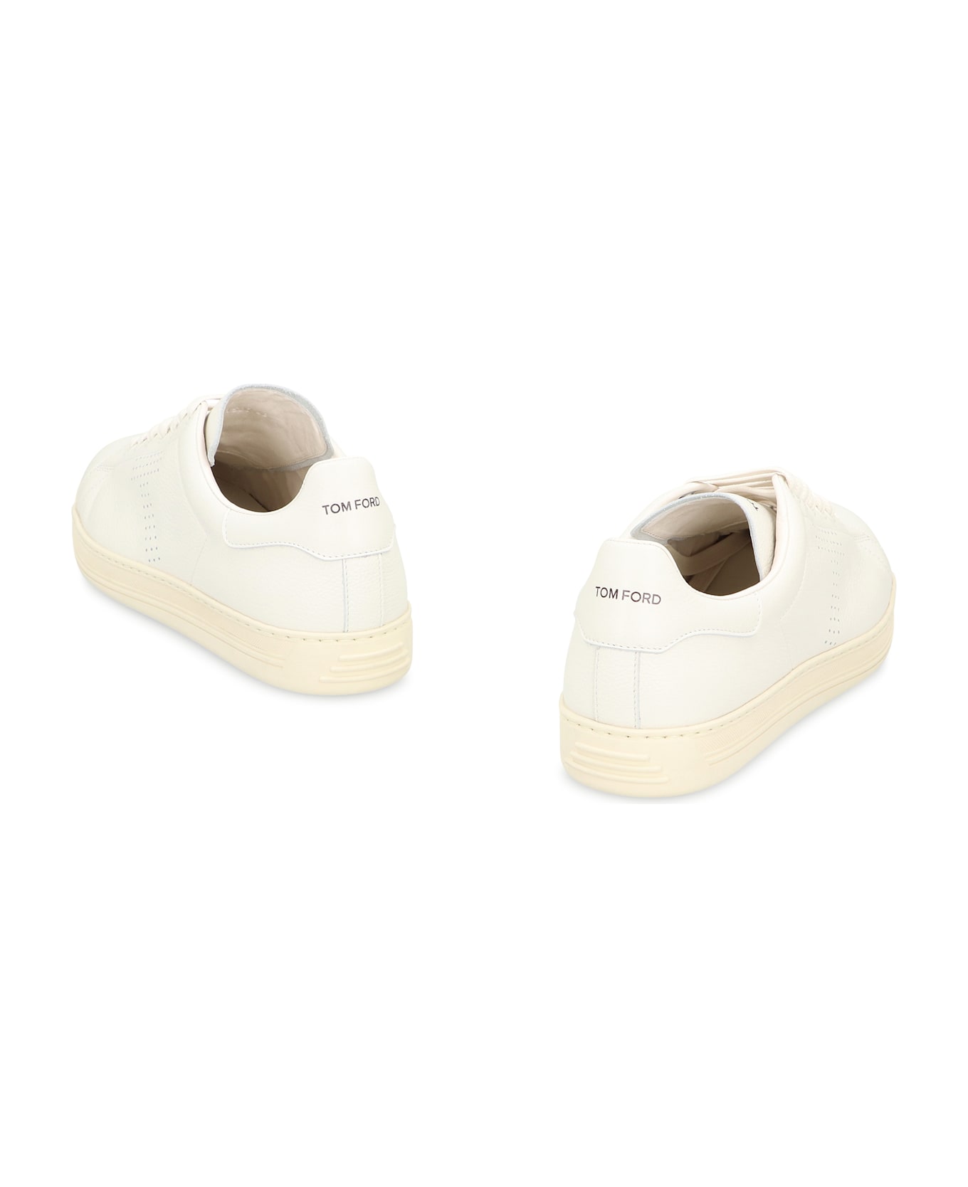 Tom Ford Warwick Leather Sneakers - IVORY