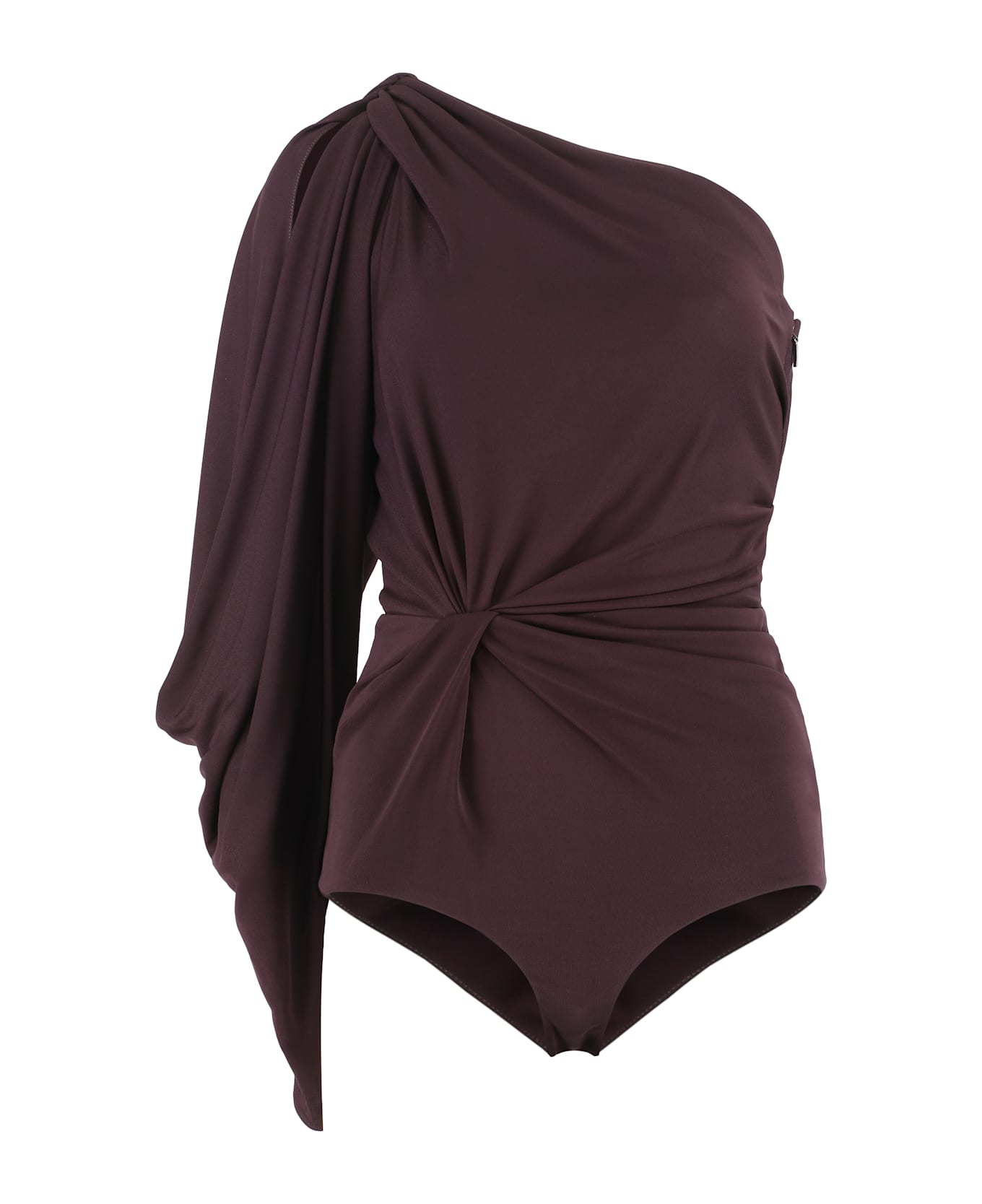 Saint Laurent Viscose One-shoulder Bodysuit - Red-purple or grape