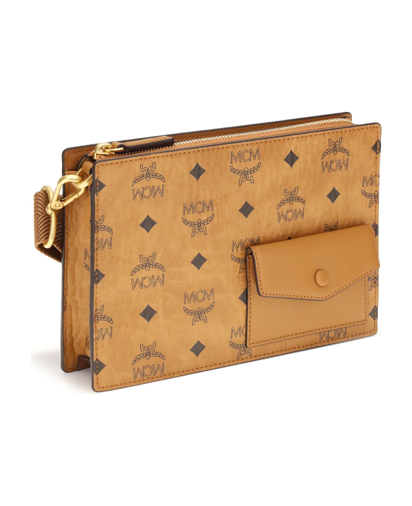 MCM Aren Canvas Shoulder Bag