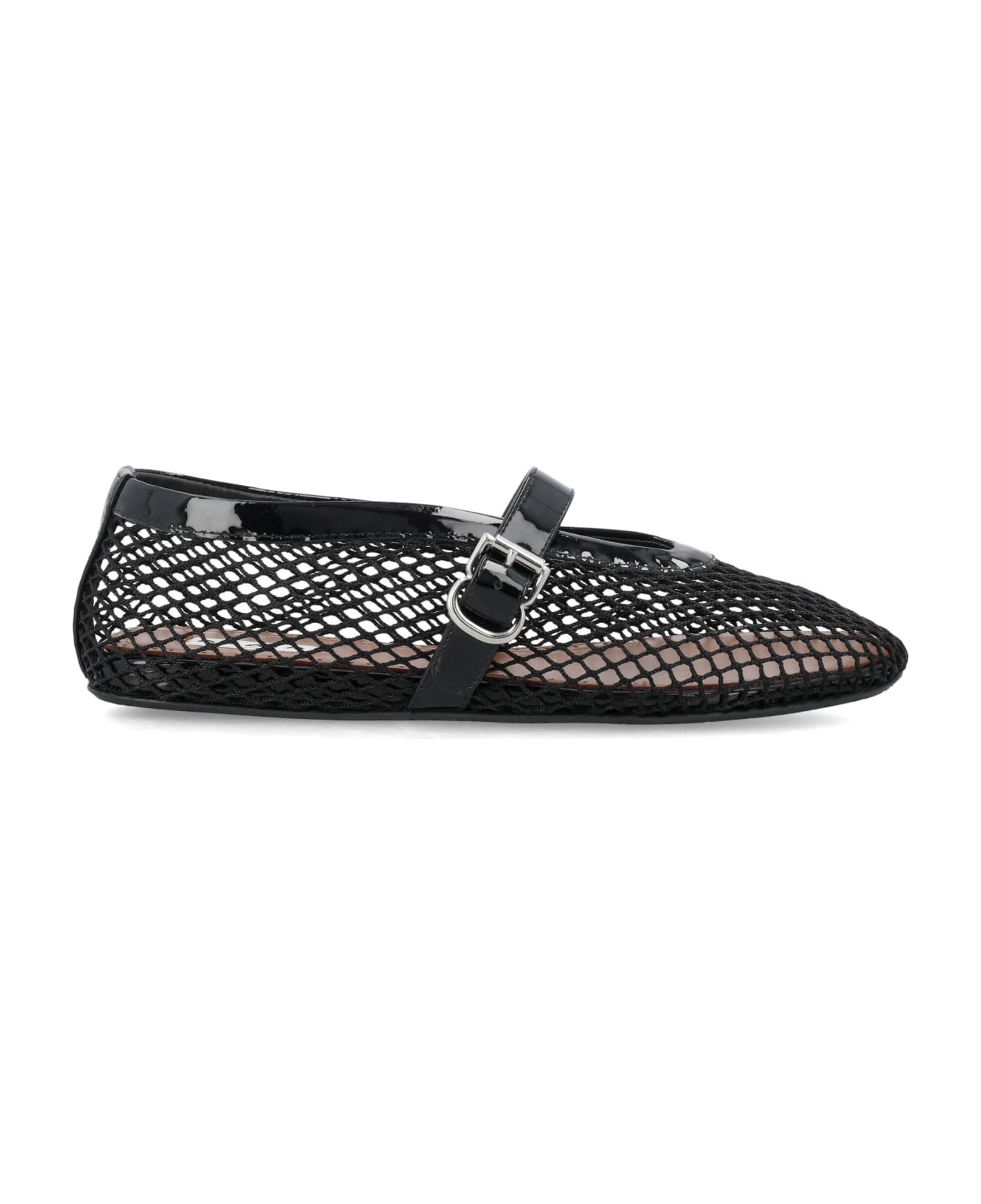 Alaia Fishnet Ballet Flat - Black