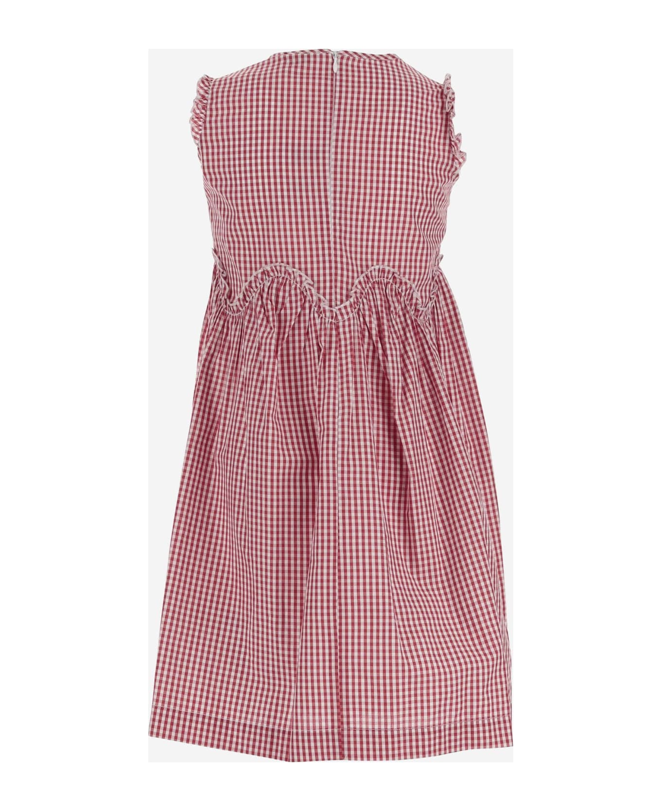 Il Gufo Cotton Dress With Vichy Print - Red
