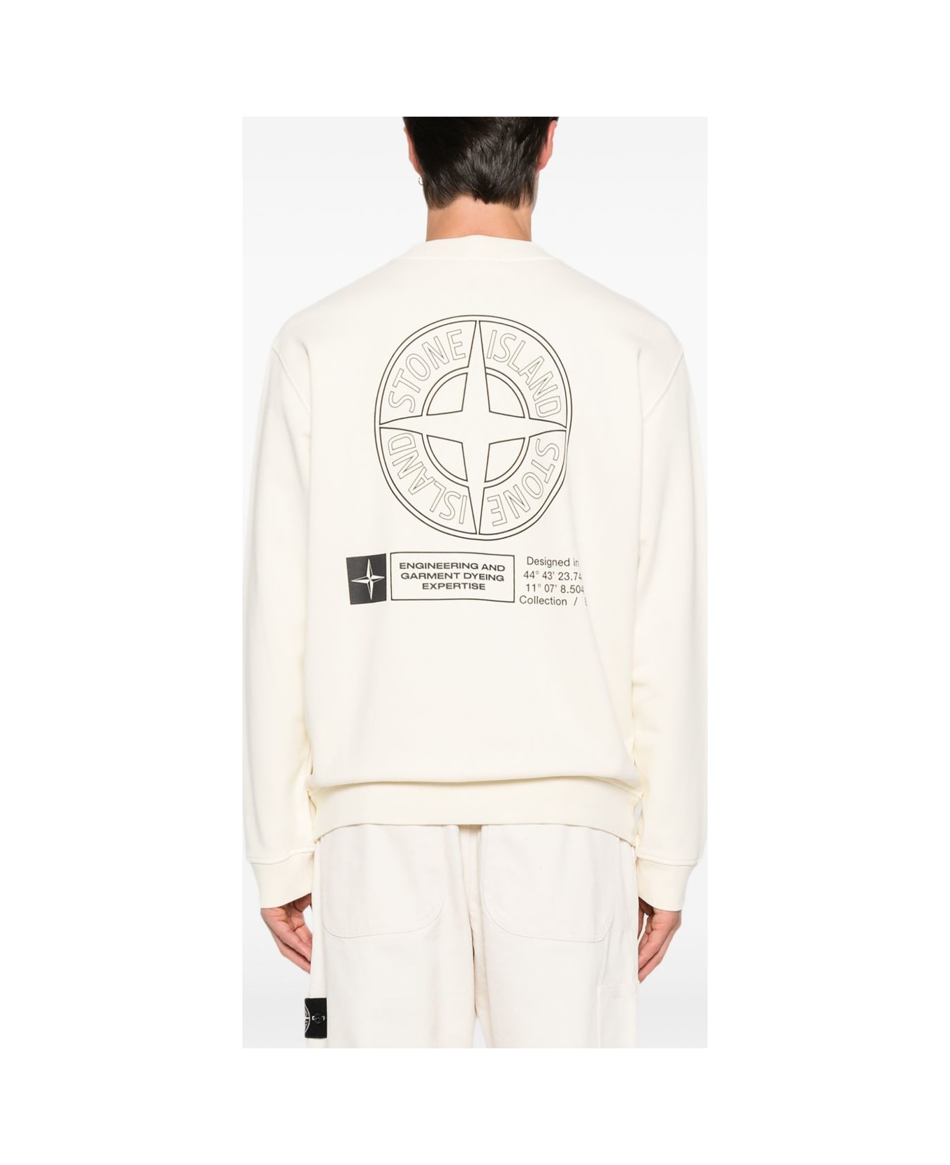 Stone Island Cotton Sweatshirt With Logo - White