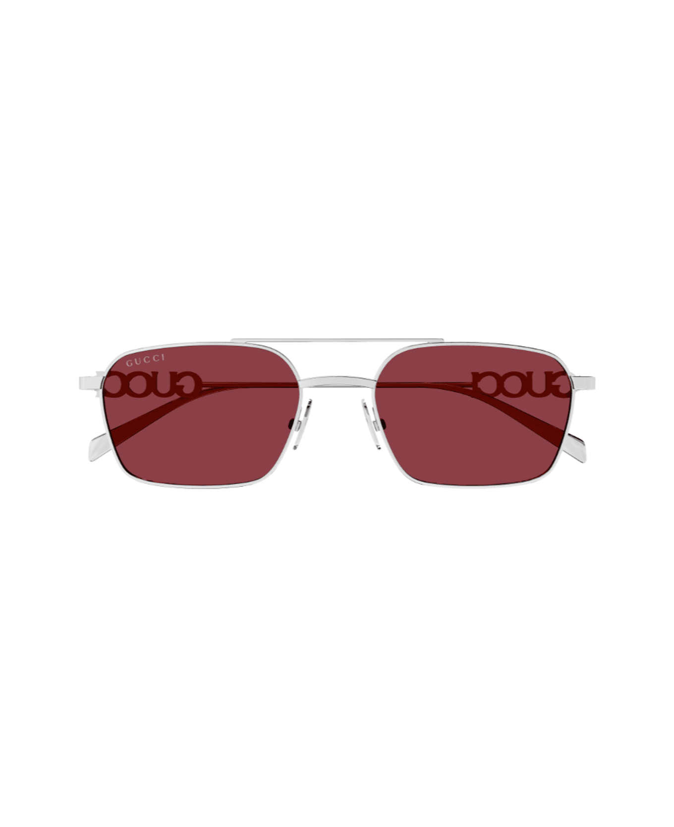 Gucci Eyewear Gucci Gg1804s Linea Name Of Brand 004 Silver Red Sunglasses - Argento