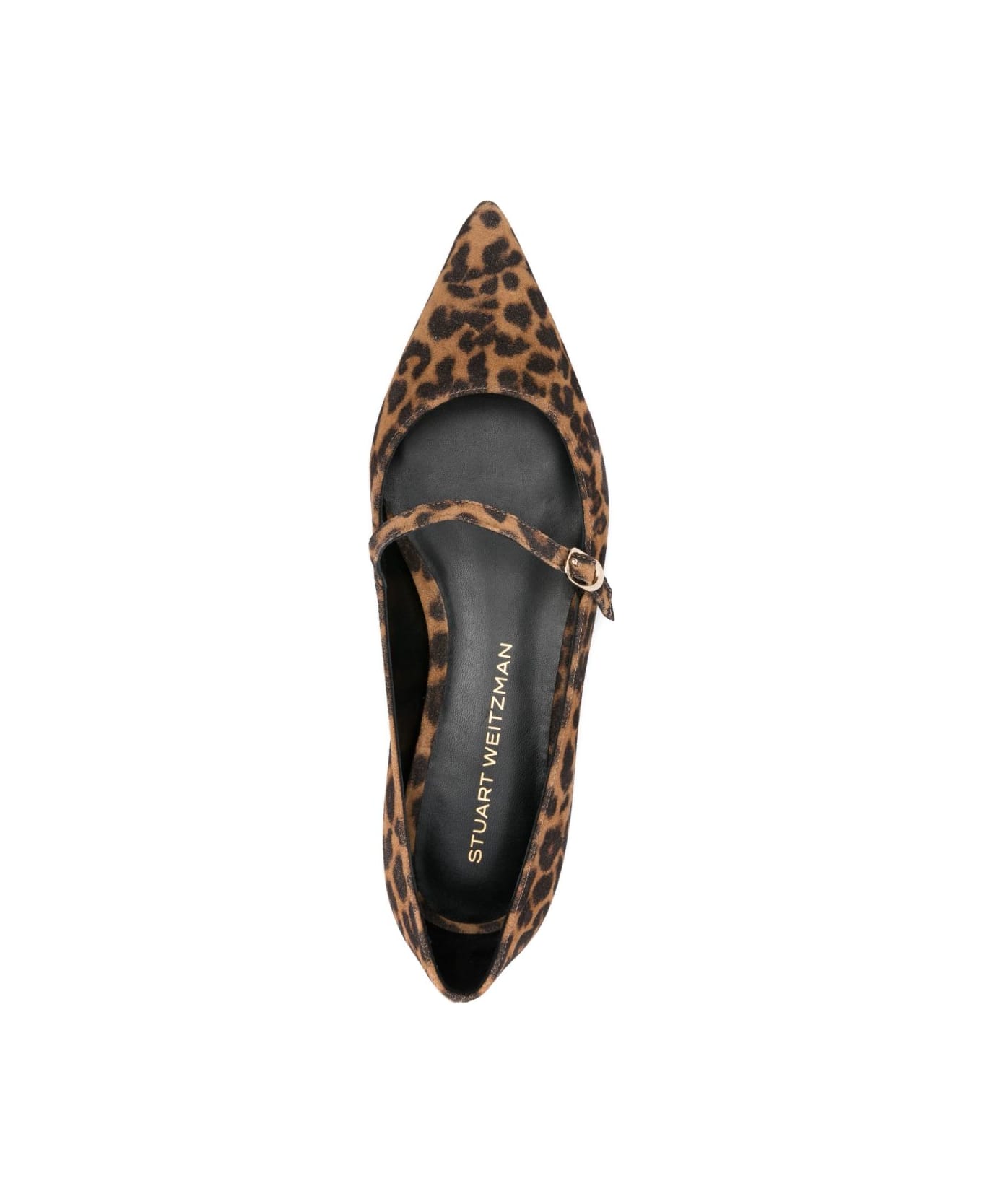 Stuart Weitzman Brown Leopard Print Ballerina Flat - Brown フラットシューズ