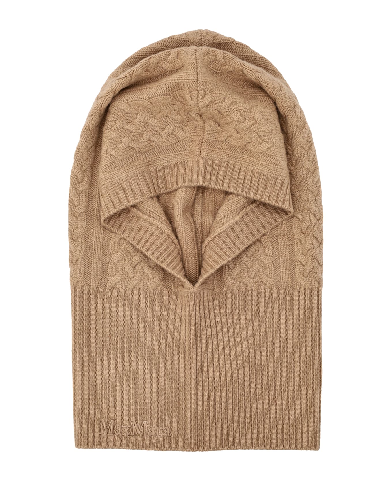 Max Mara Cashmere Cable-knit Balaclava - CAMEL