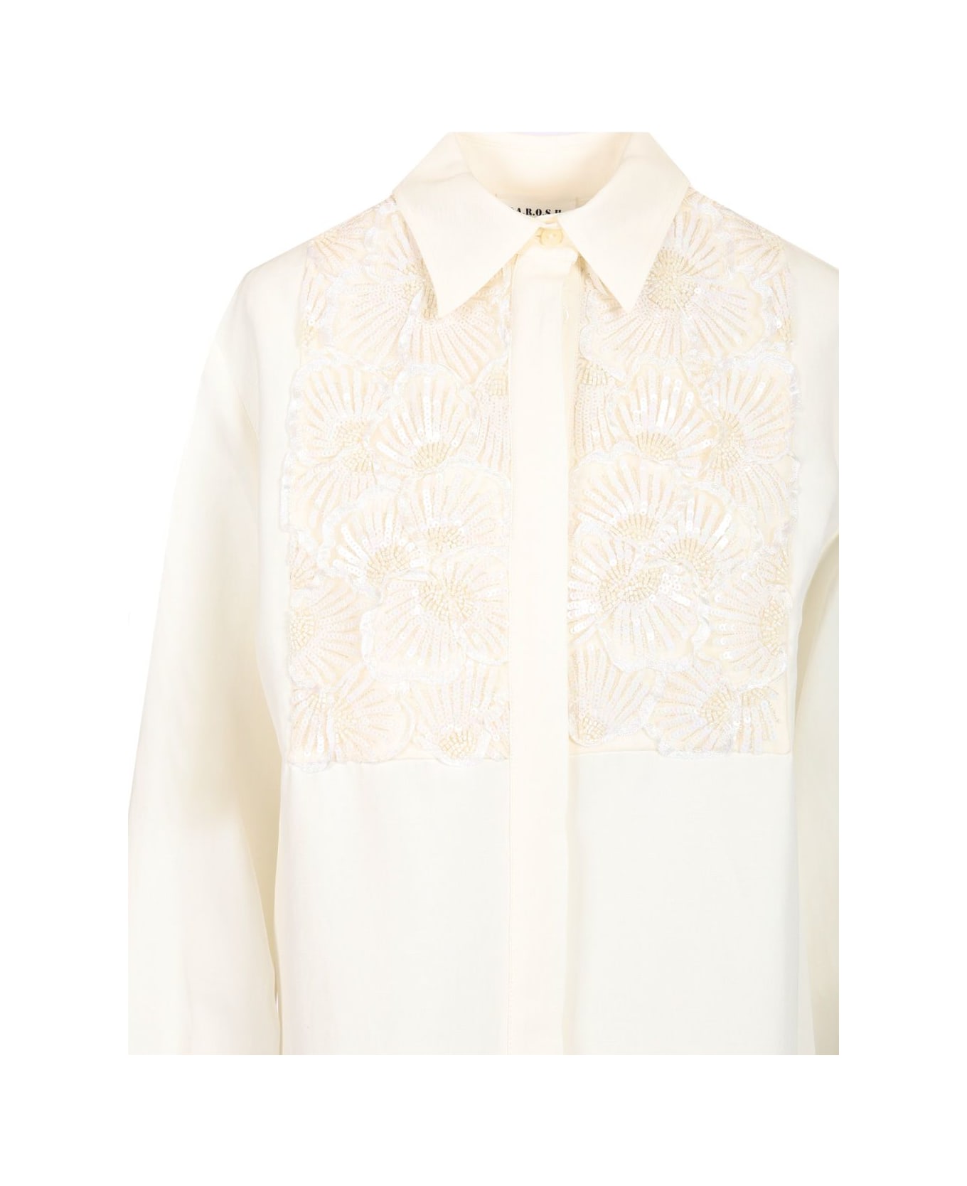 Parosh Shirt With Plastron - Panna