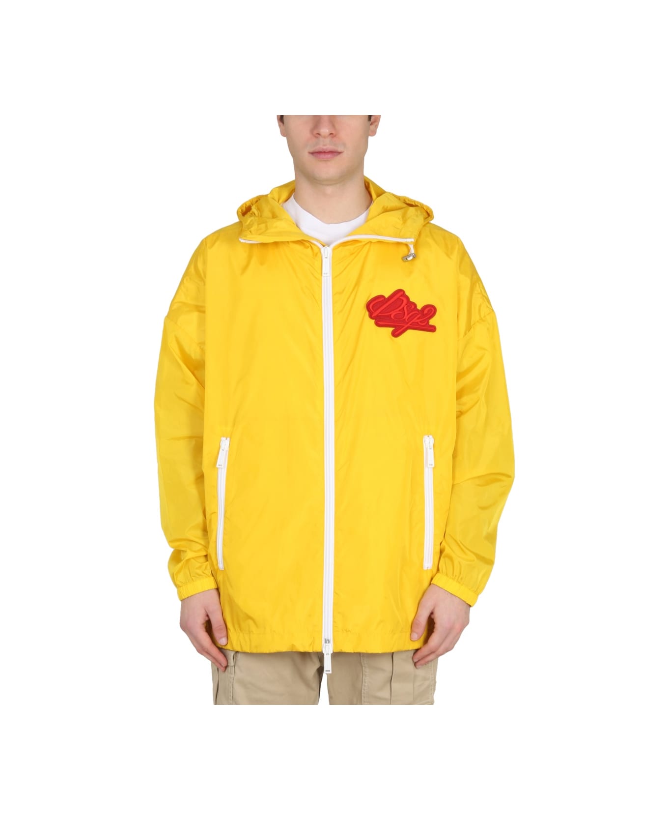 Dsquared2 Jacket With Logo Patch - ORANGE