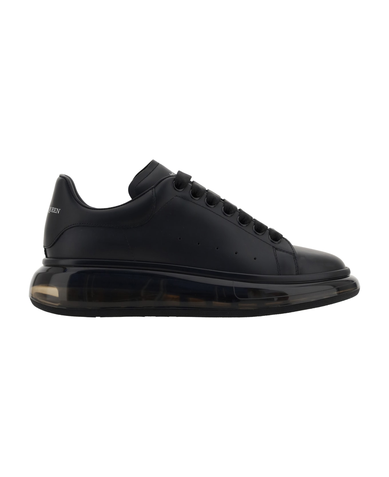 Alexander McQueen Oversized Leather Sneakers - Black/black/black スニーカー