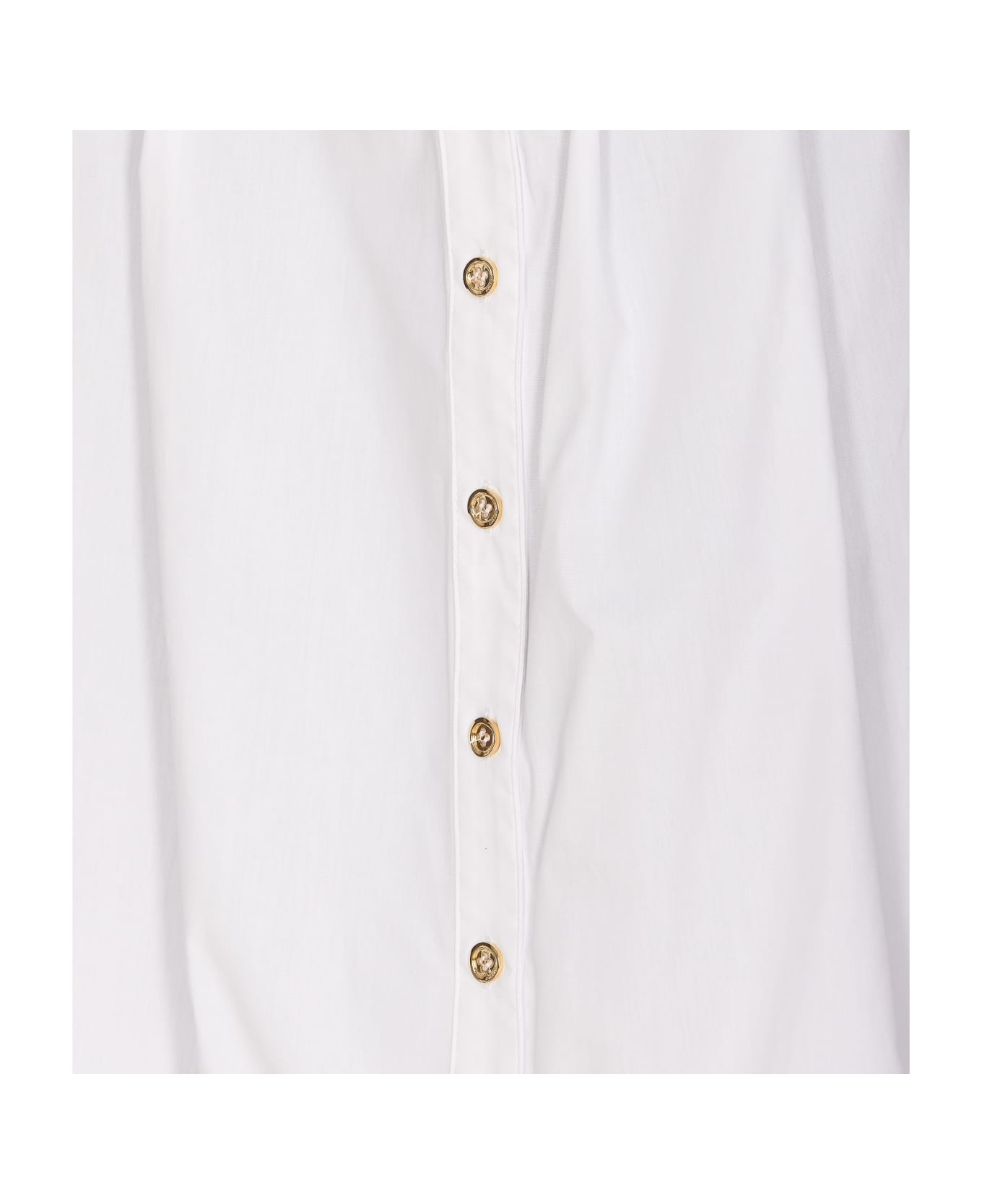 Pinko Popeline Skirt With Metallic Buttons - White スカート