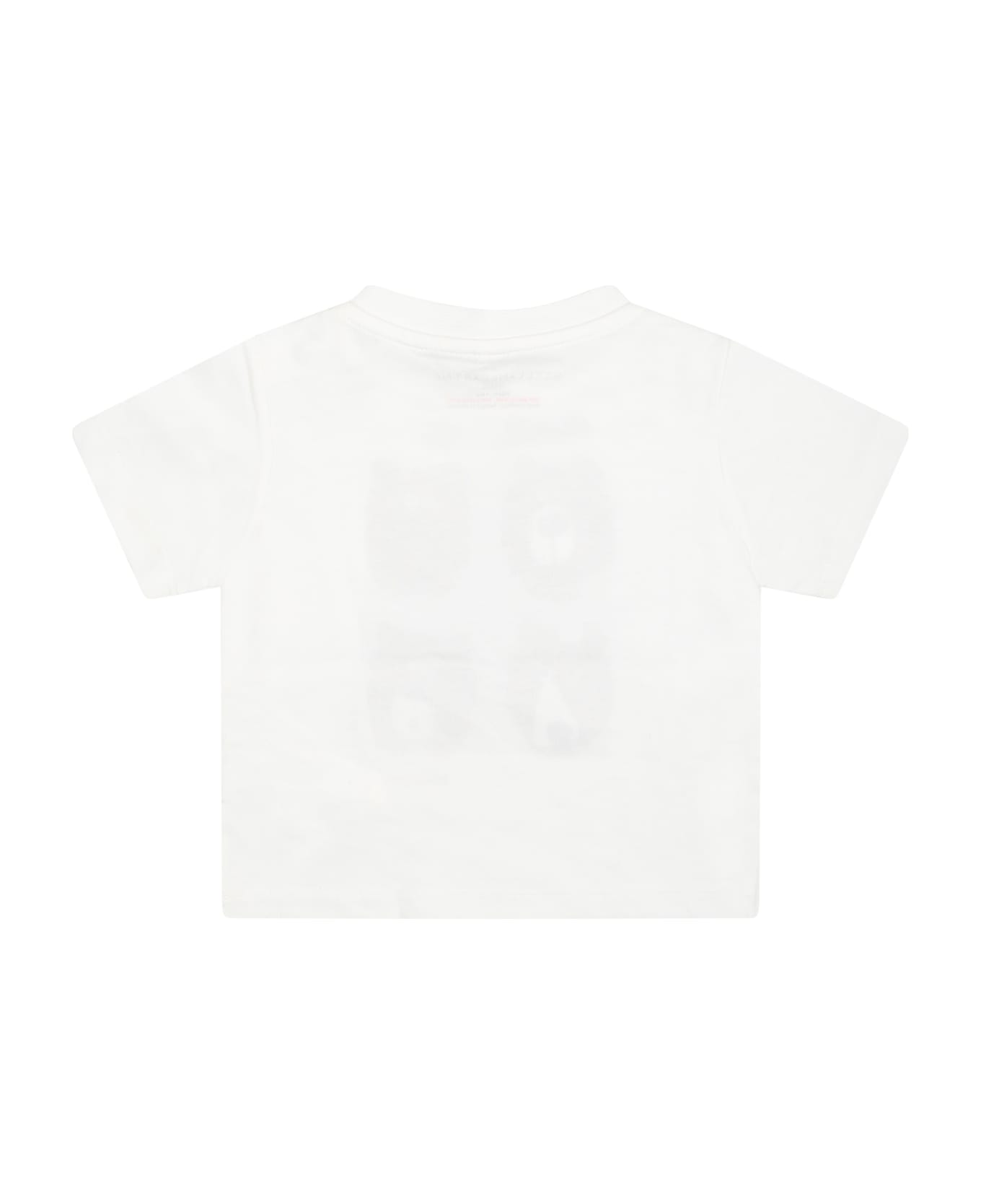 Stella McCartney Kids Ivory T-shirt For Baby Girl With Bears - Ivory Tシャツ＆ポロシャツ