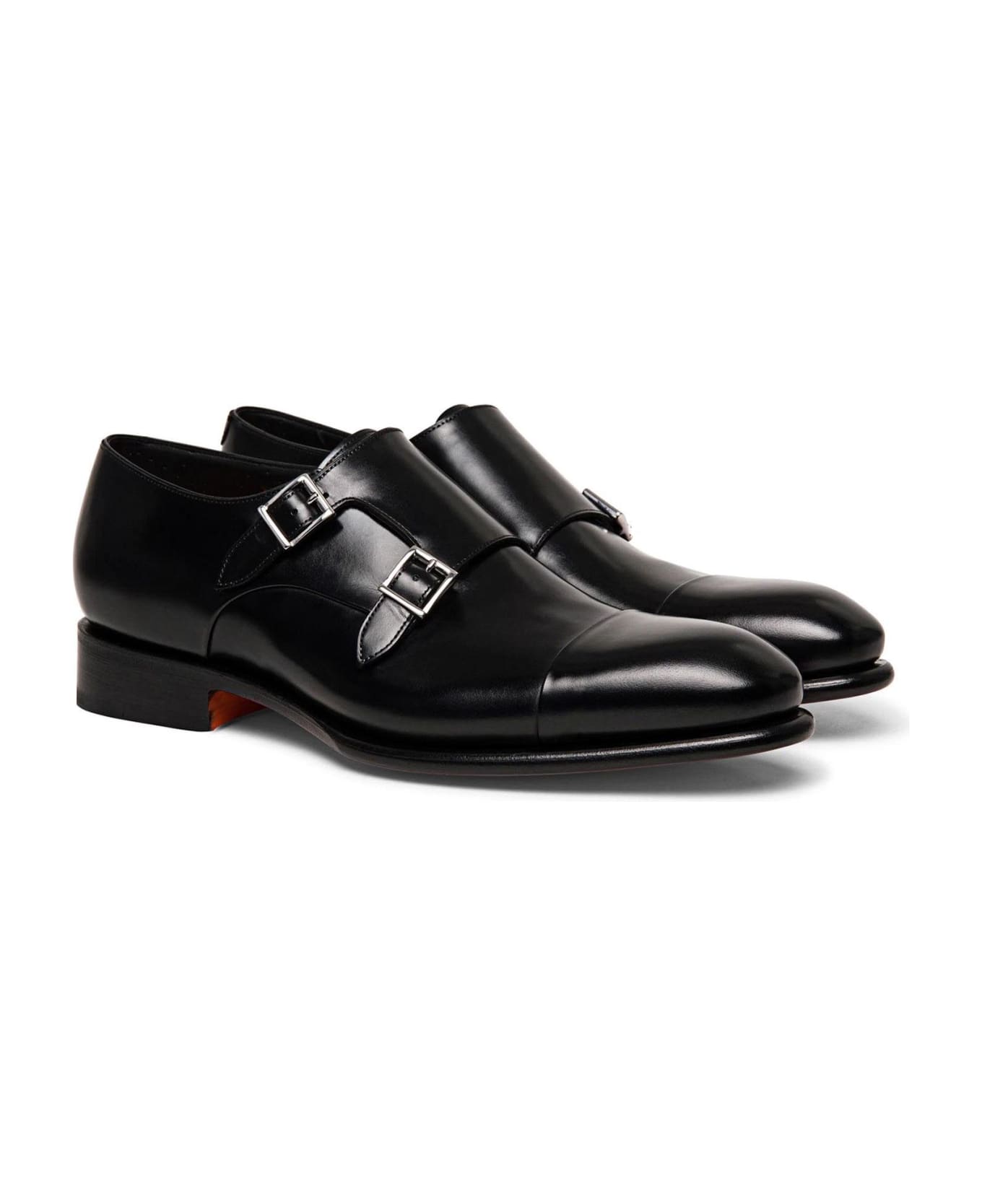 Santoni Black Double-buckle Shoe Shoe - Black