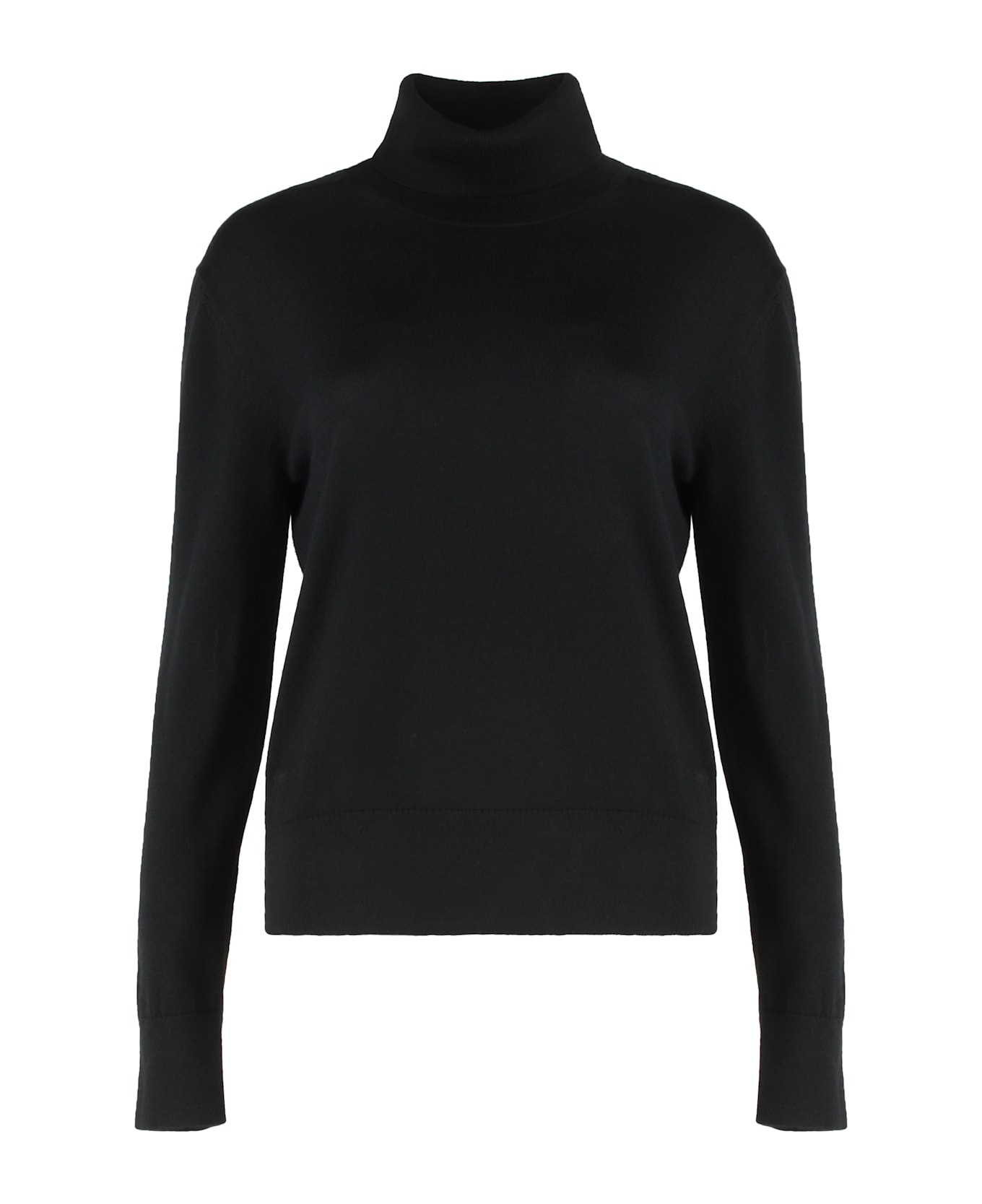 Calvin Klein High Neck Sweater In Merino Wool - black
