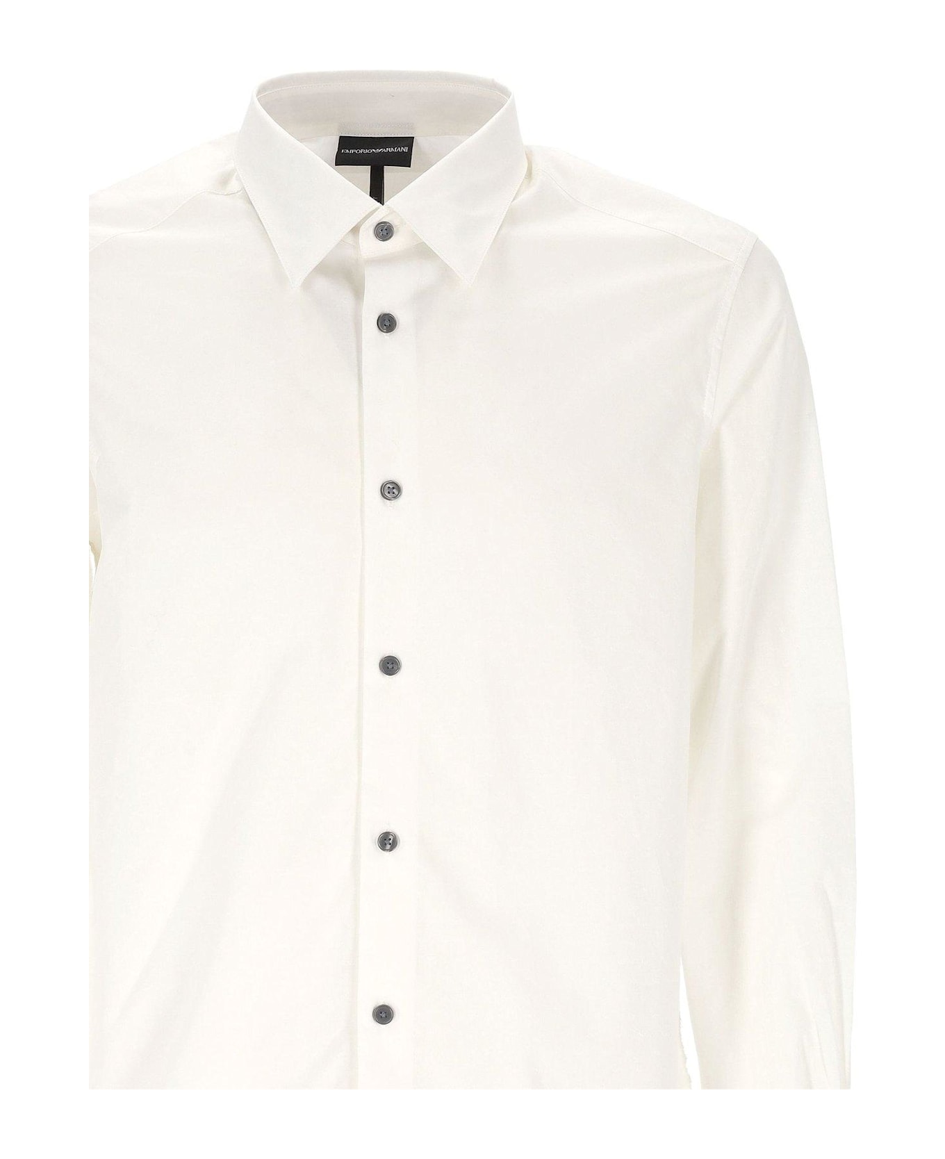 Emporio Armani Button-up Long-sleeved Shirt - White