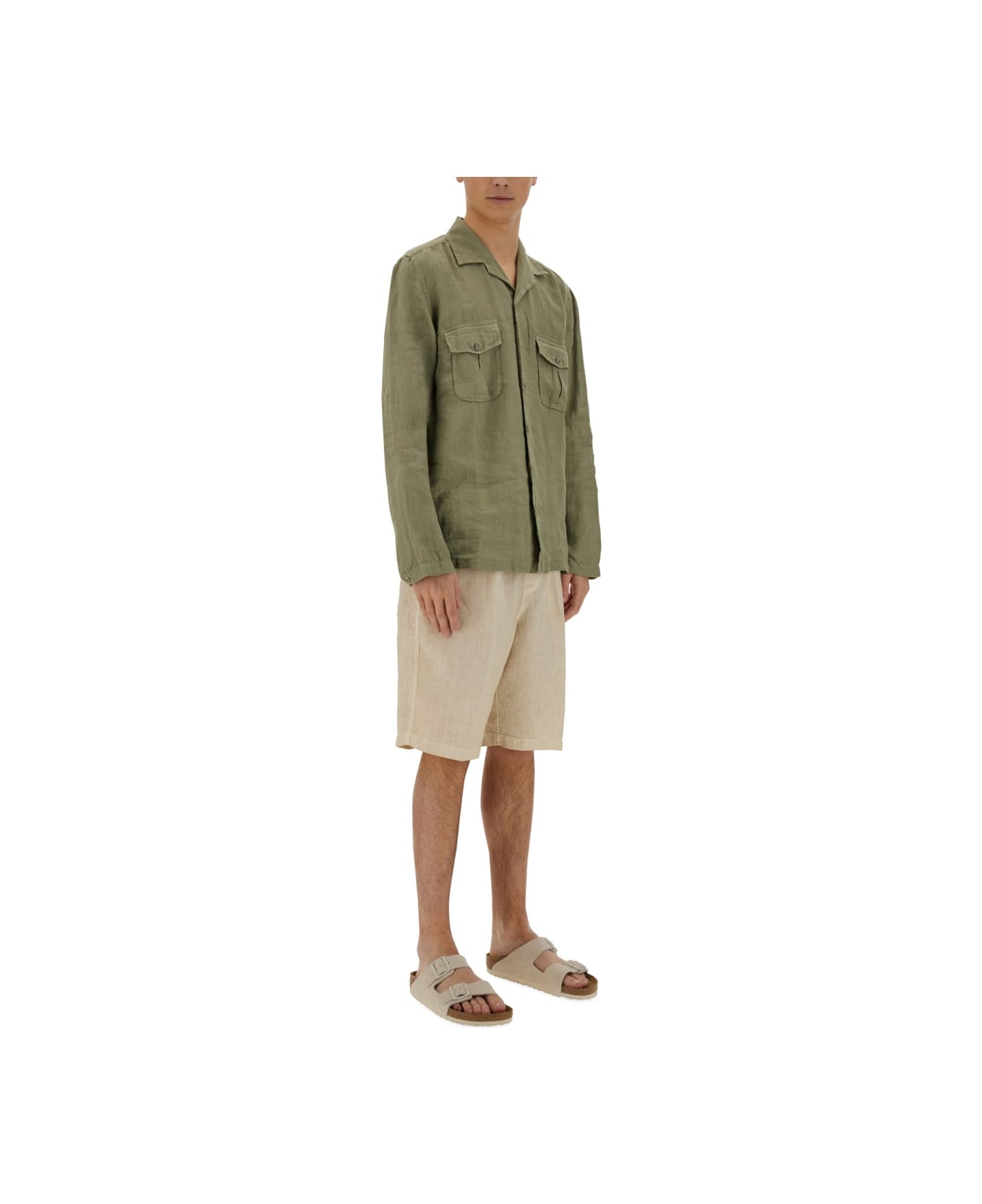120% Lino Slim Fit Shirt - GREEN