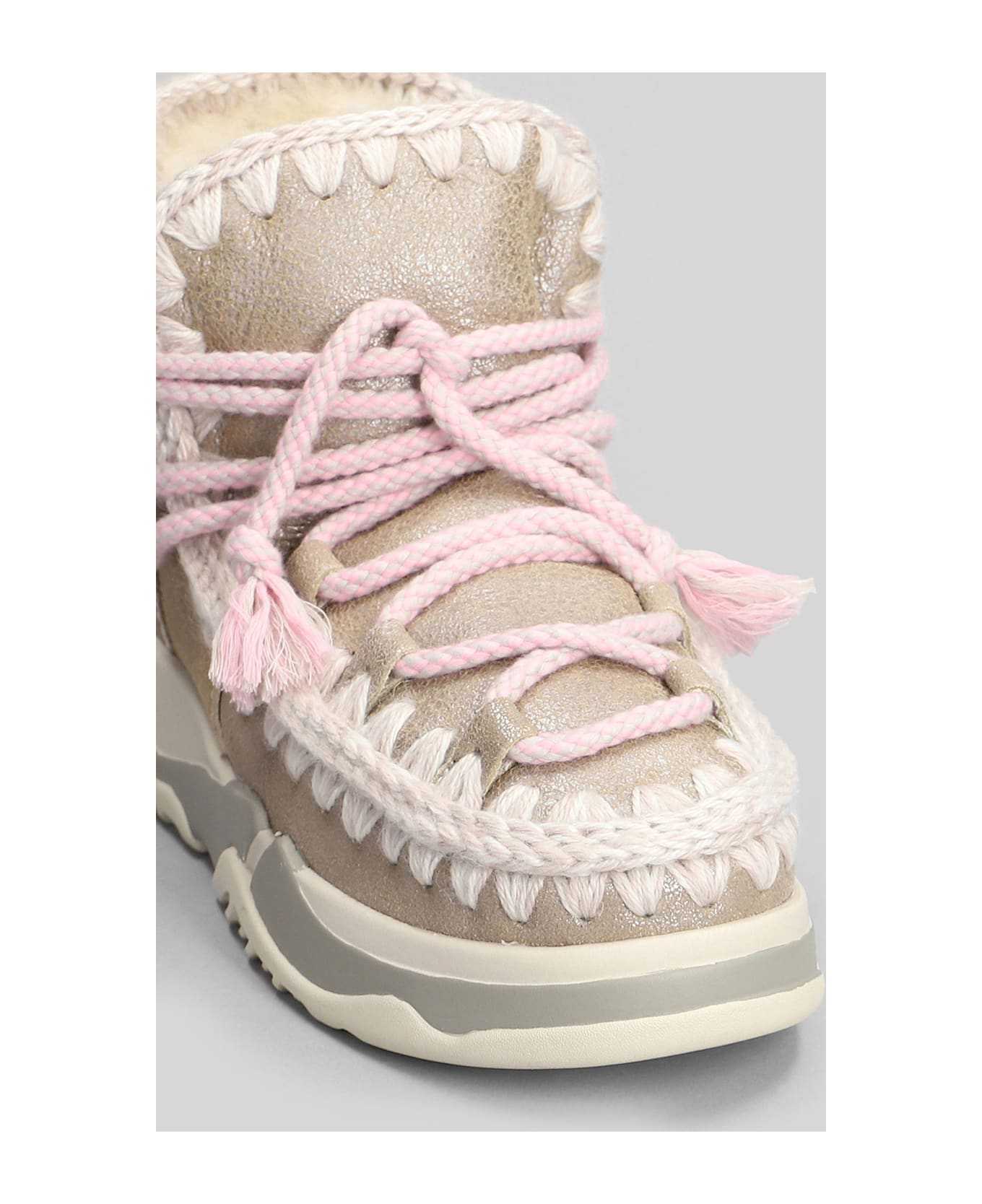 Mou Trainer 02 Scoubidoo Sneakers In Beige Leather - beige