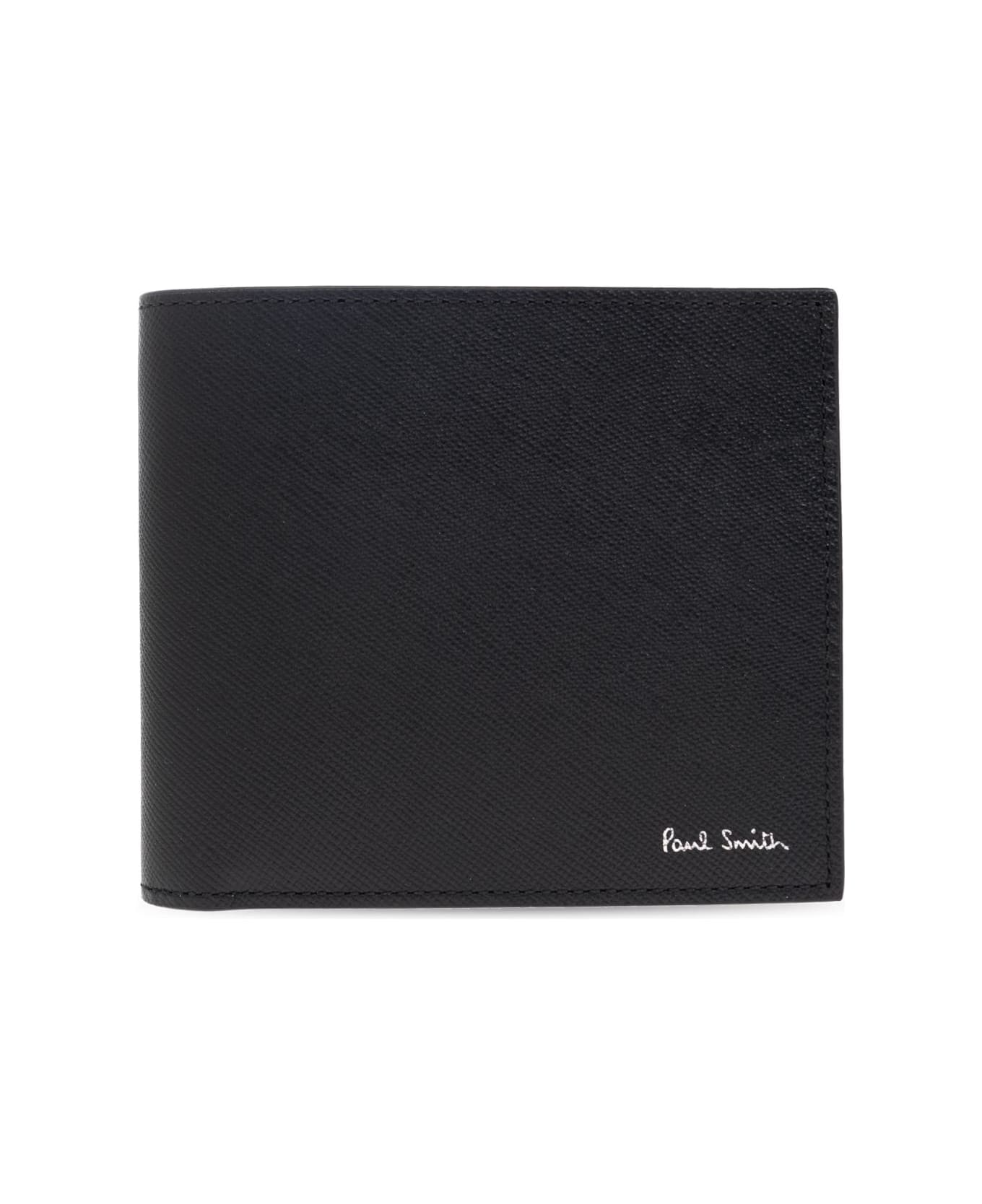 Paul Smith Leather Wallet With Logo - Black