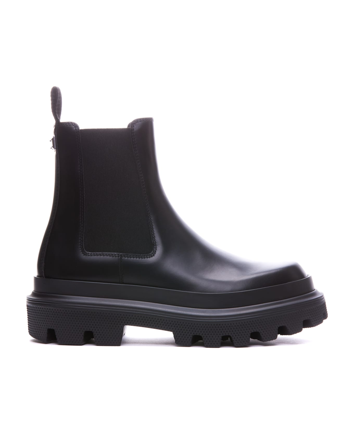 Dolce & Gabbana Leather Chelsea Boots - BLACK