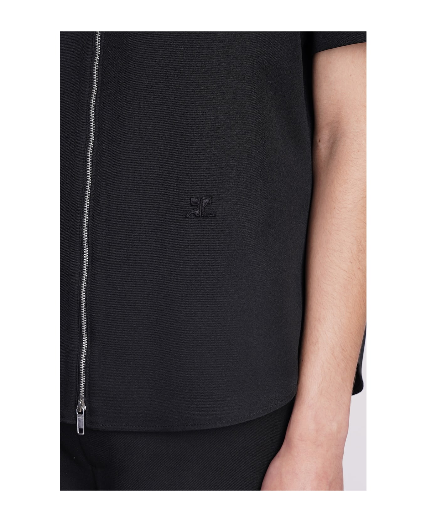 Courrèges Shirt In Black Polyester - black