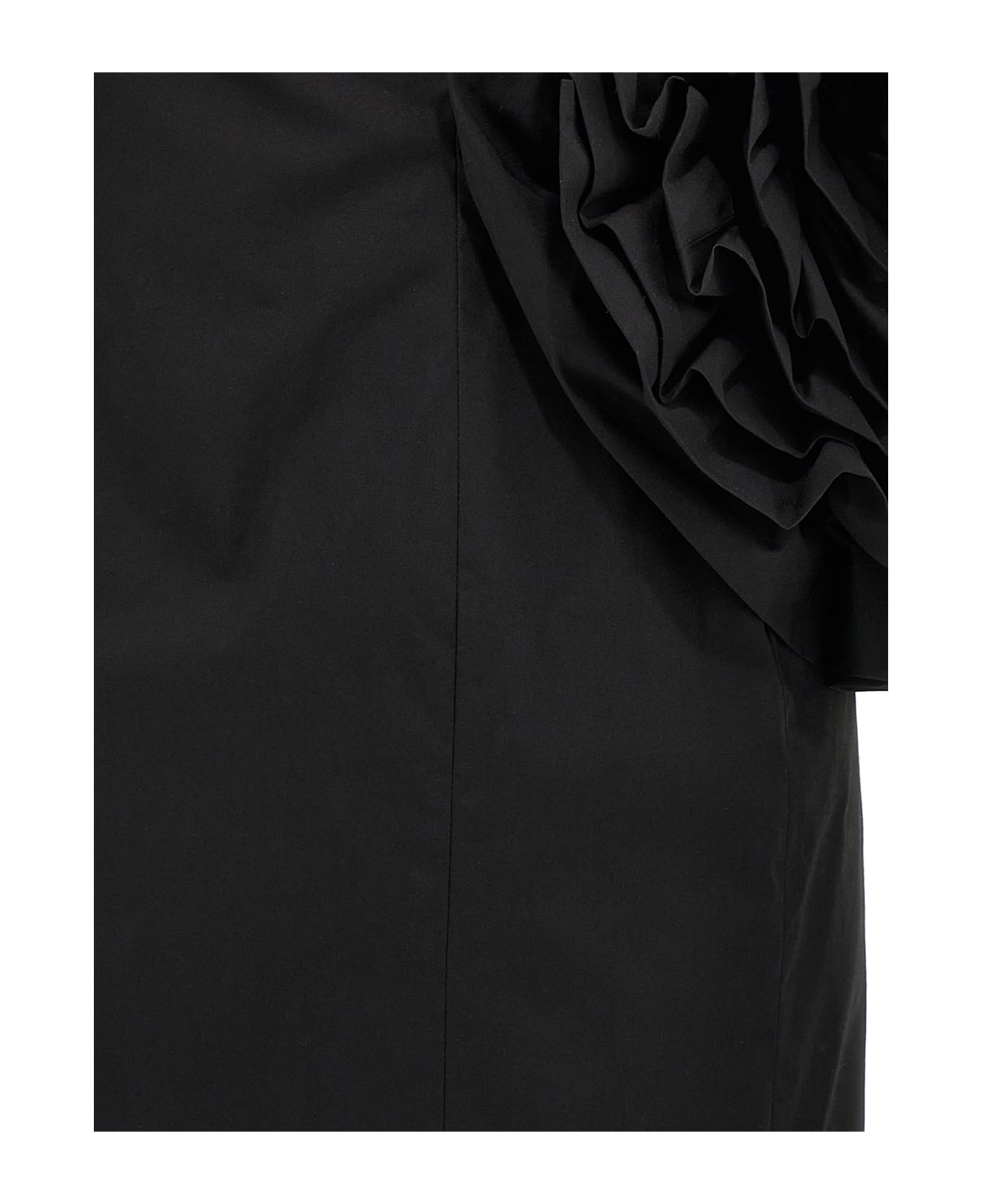 Rotate by Birger Christensen Big Flower Mini Dress - Black