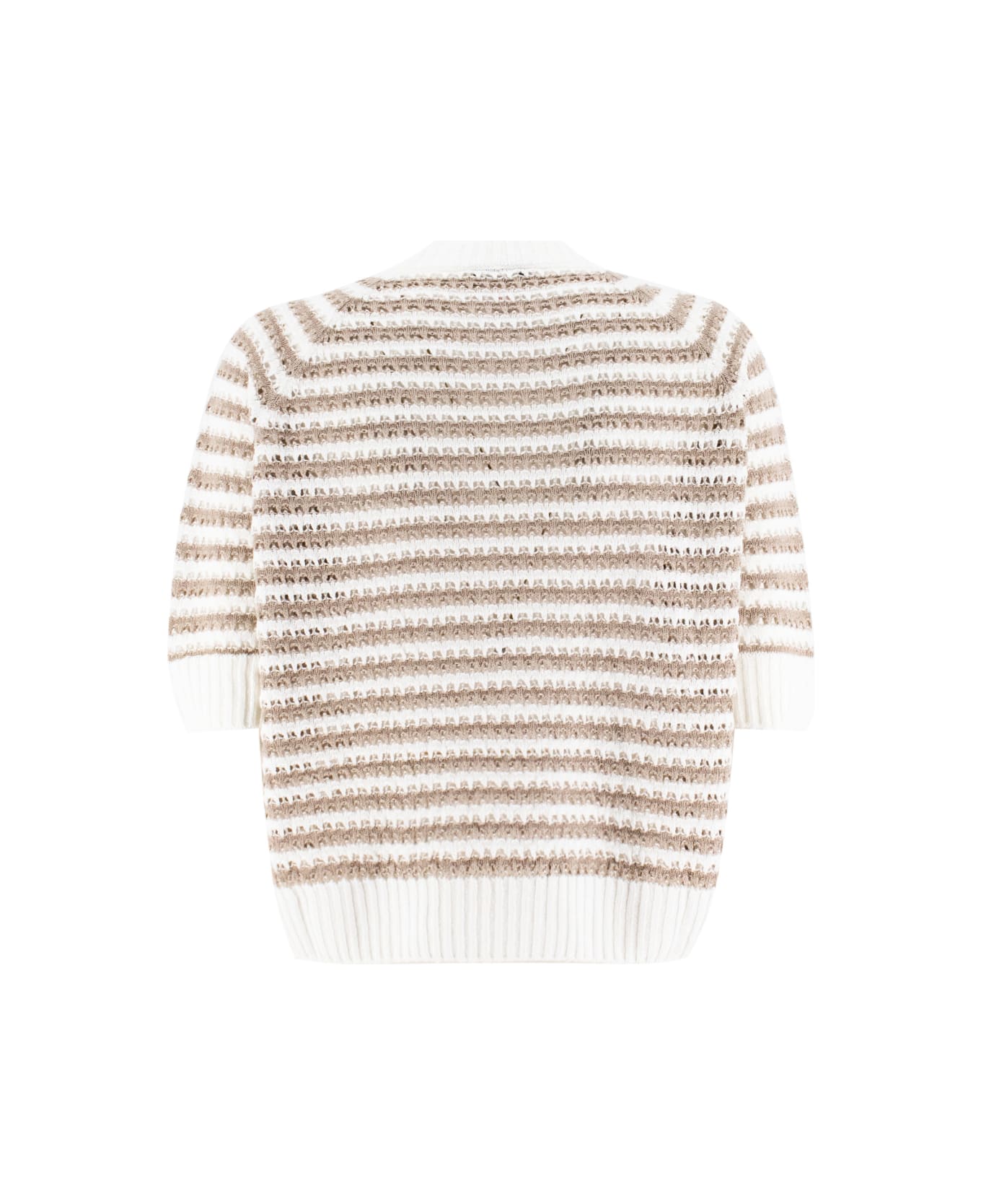 Le Tricot Perugia Sweater - WHITE_BEIGE